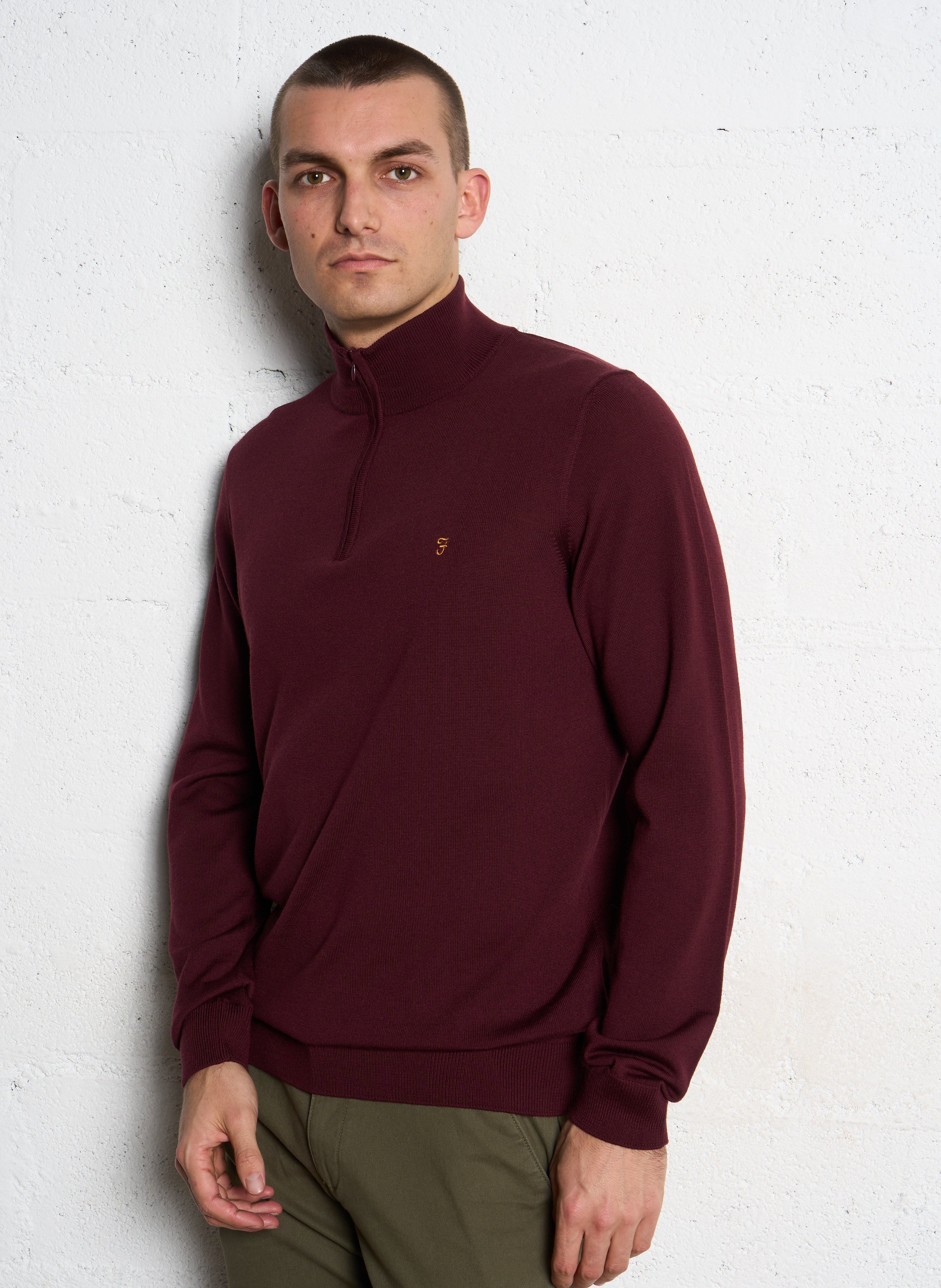 Pull col camionneur en laine regular fit FARAH