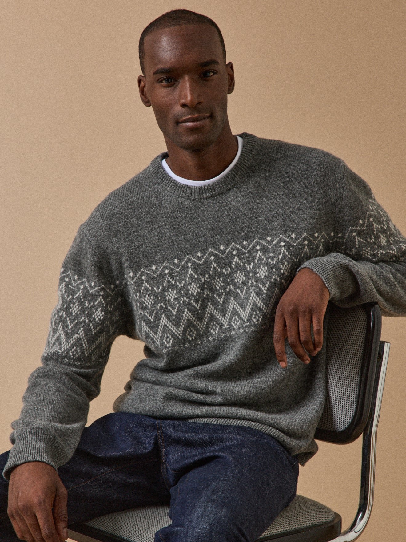 Jacquard sweater CYRILLUS Grey