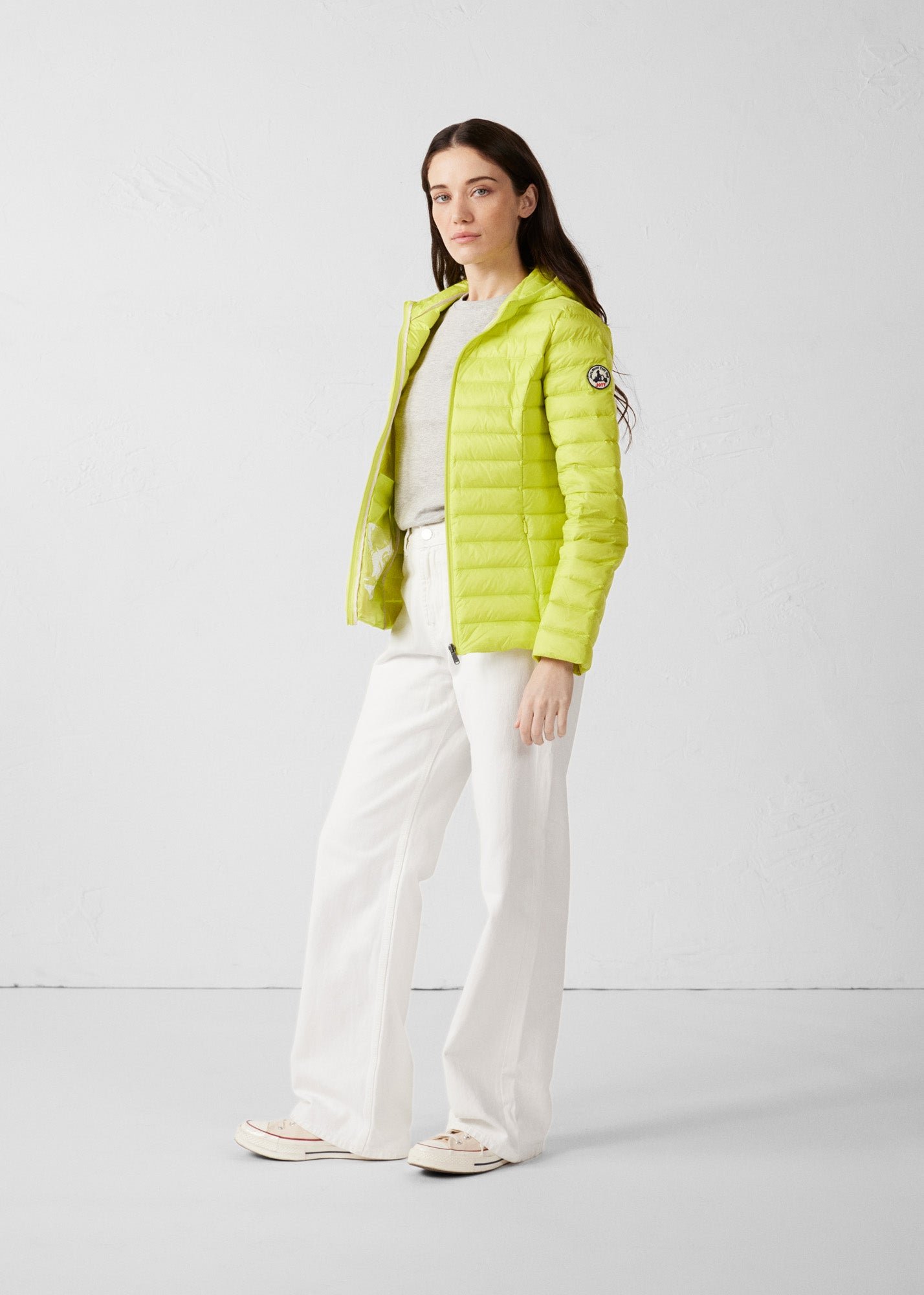 Lightweight hooded puffer jacket Cloe JOTT Yellow