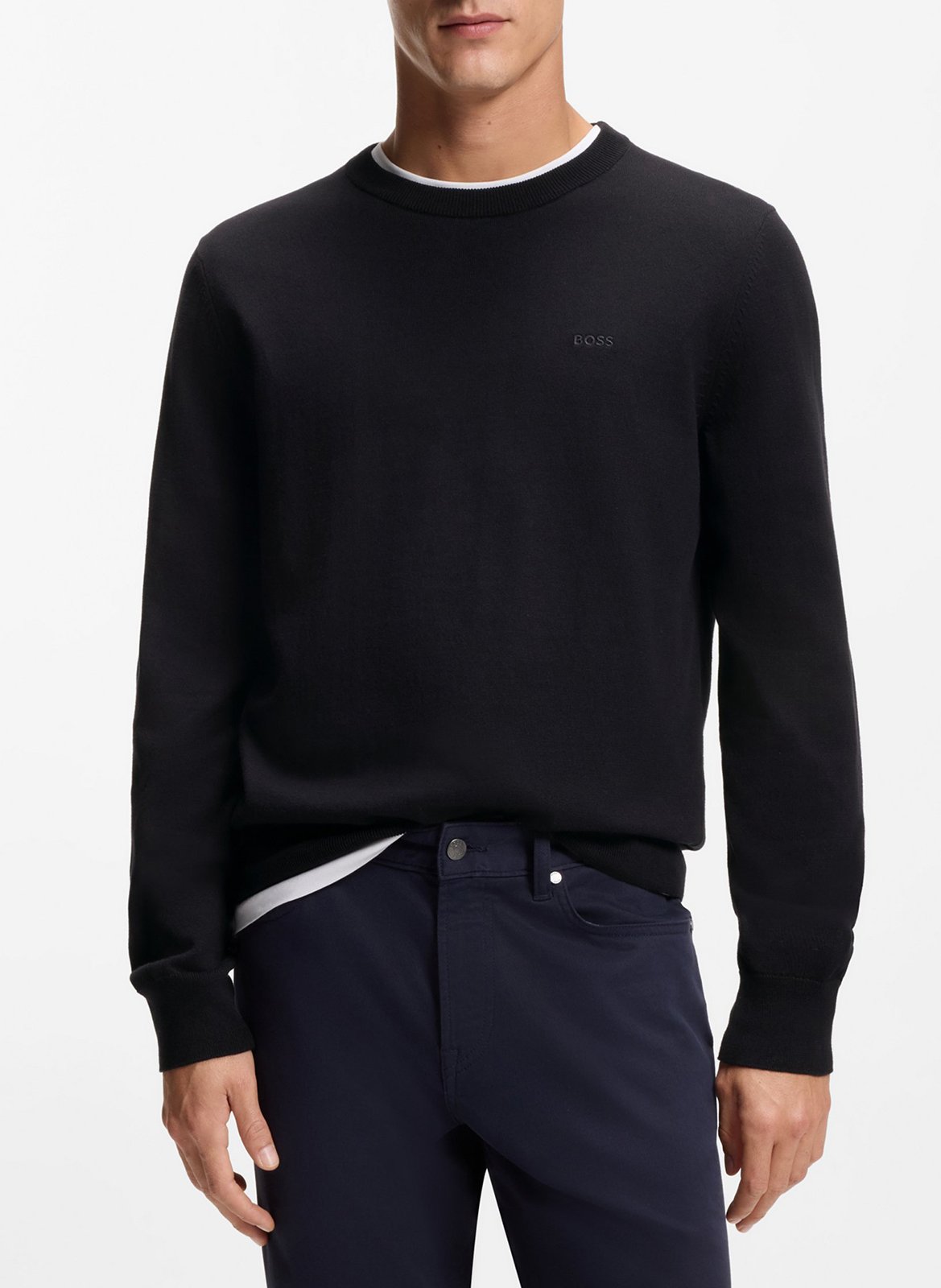 Colour block cotton sweater BOSS