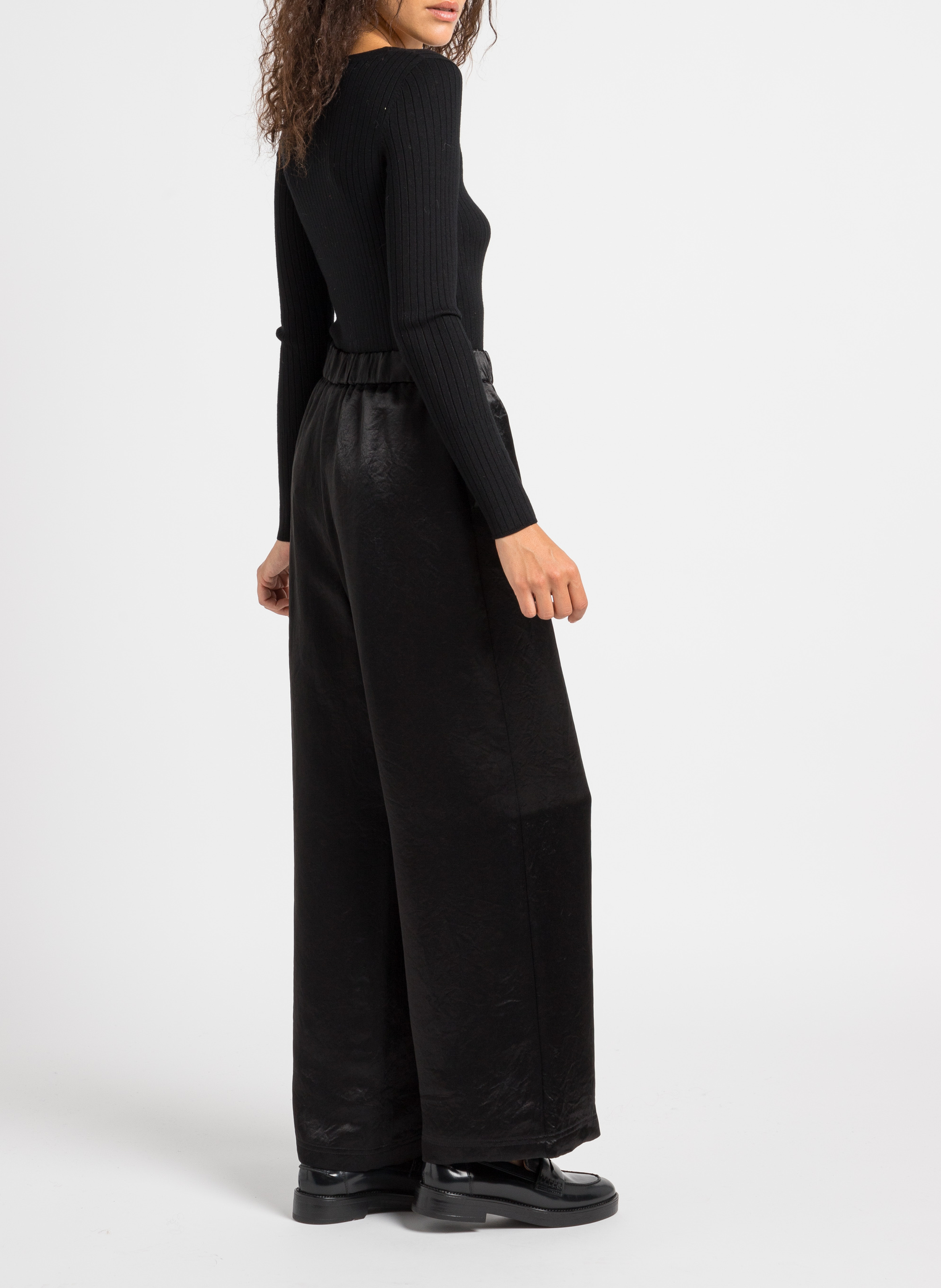 Pantalon large satiné  MAX MARA LEISURE Noir