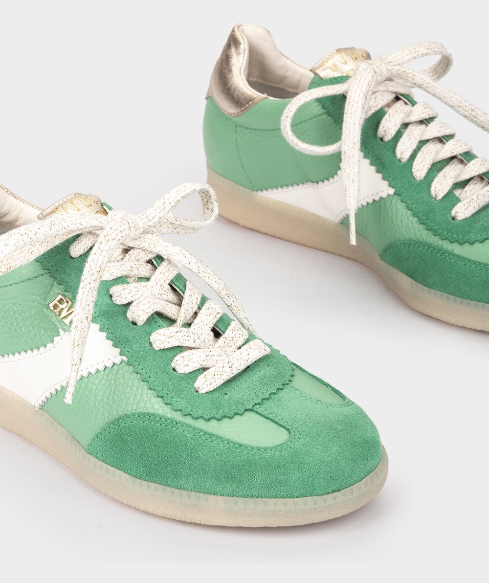 <p>Sport shoes in green leather</p> PEDRO MIRALLES Green