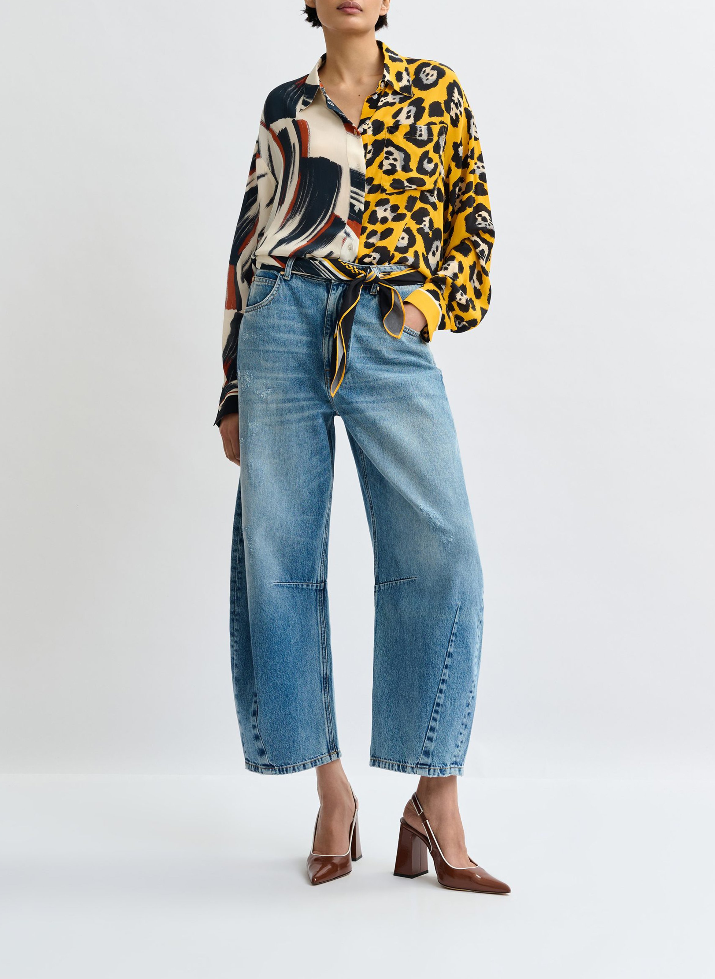 Gerade geschnittenes Hemd mit klassischem Kragen und Print ESSENTIEL ANTWERP Mehrfarbig