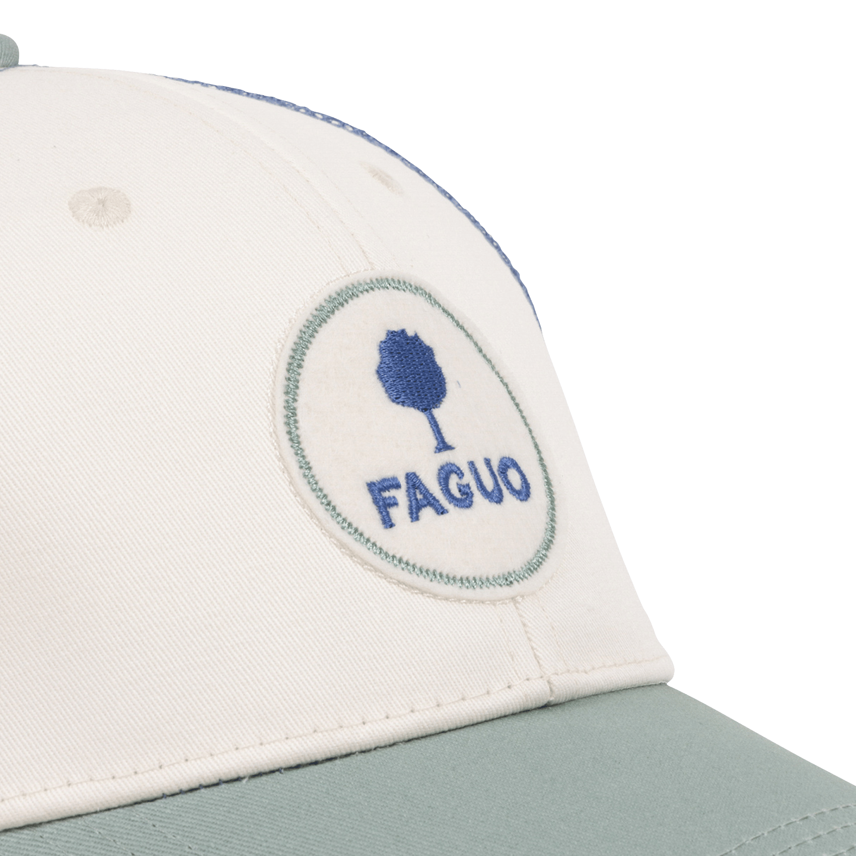 Casquette brodée en coton recyclé FAGUO Kaki