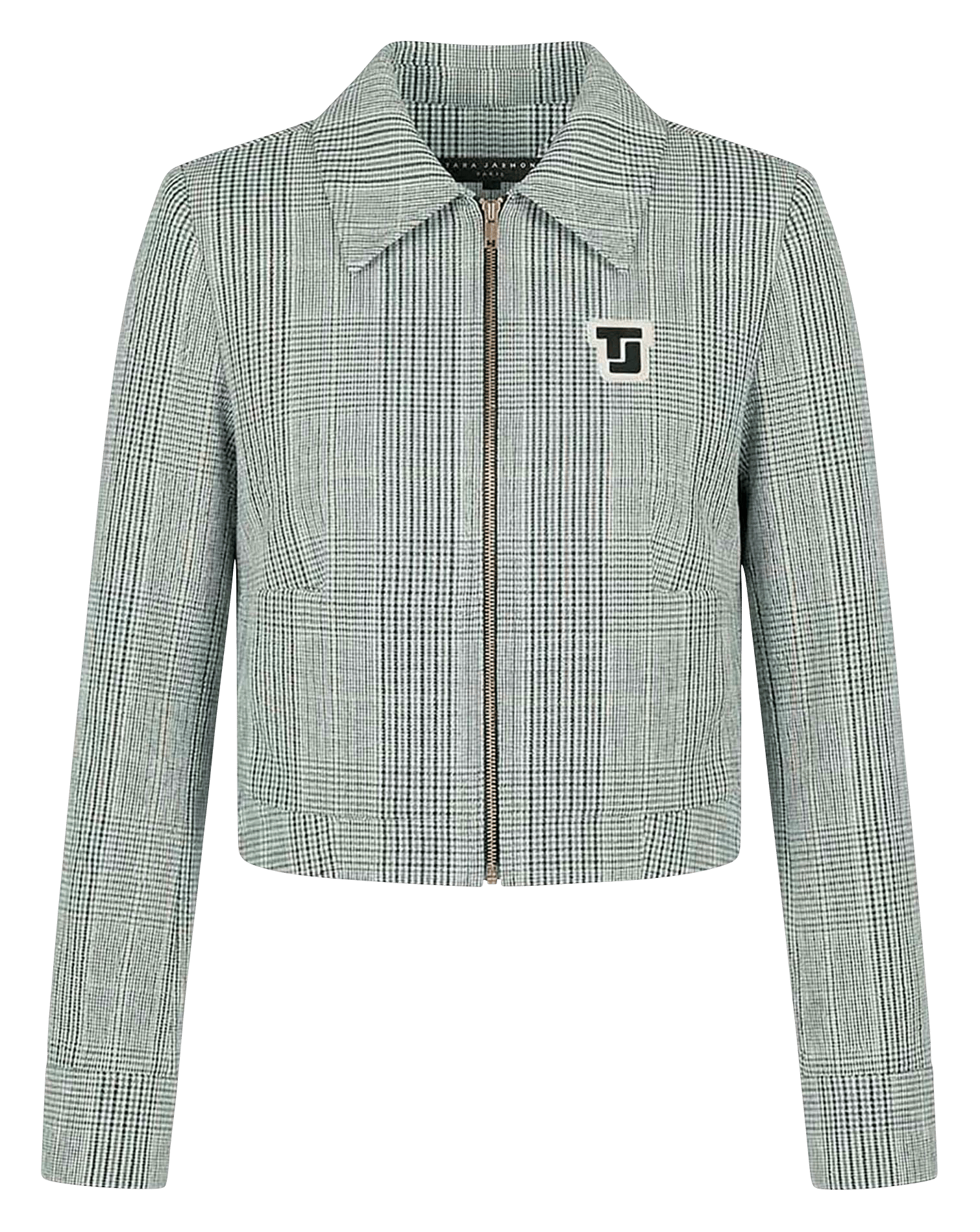 Veste courte droite imprimée TARA JARMON Vert