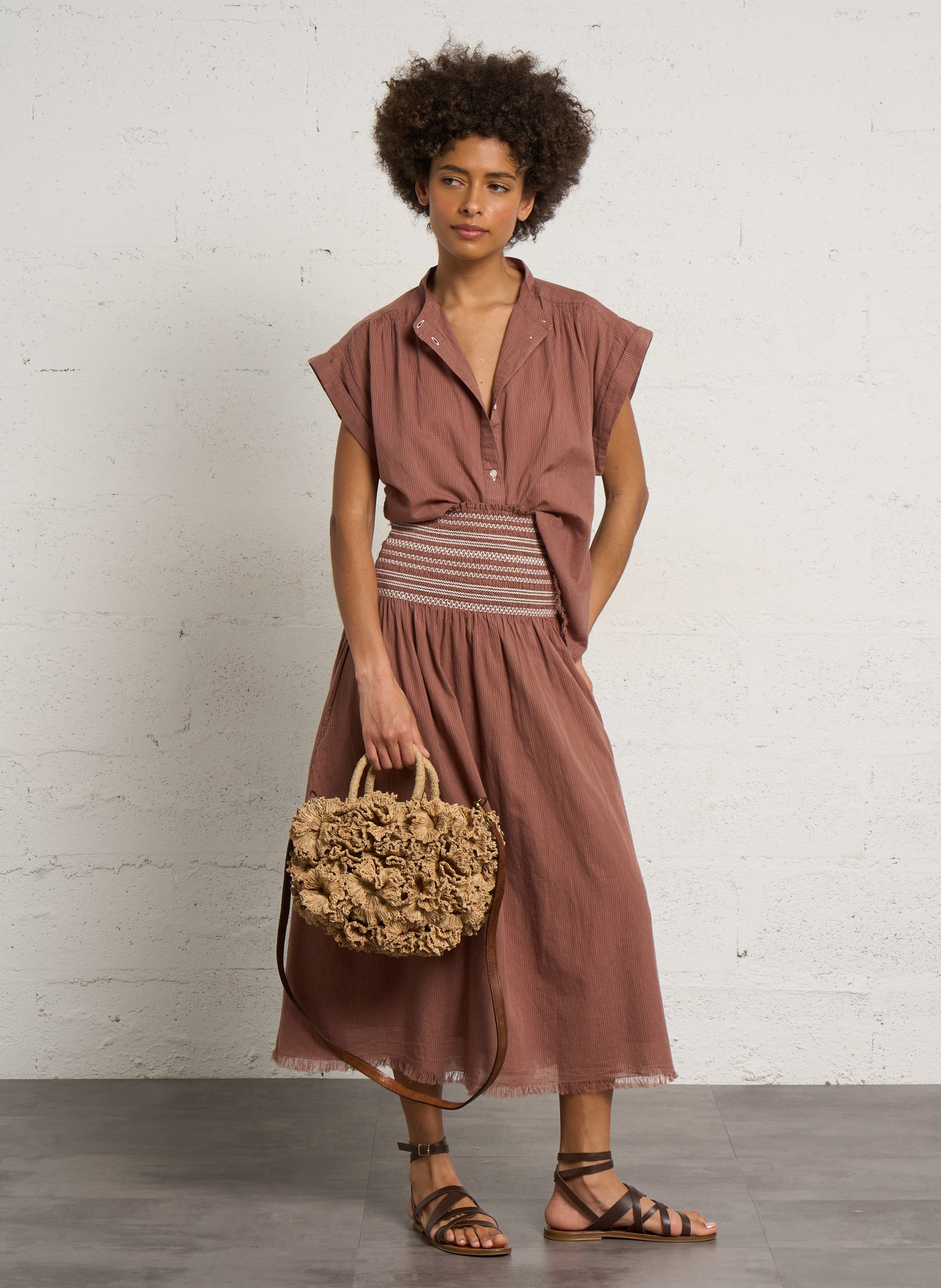 Cotton midi skirt HOD PARIS Brown