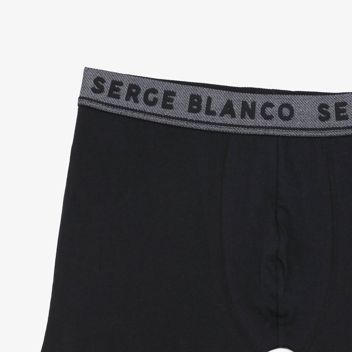 Pack of 3 solid color cotton boxers SERGE BLANCO Black