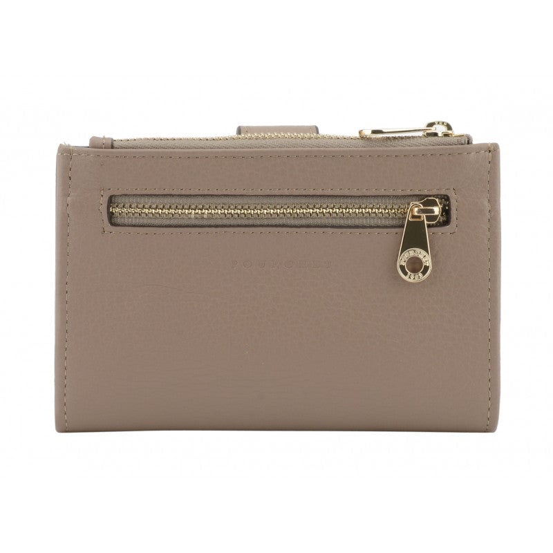 Grained calfskin wallet POURCHET Brown