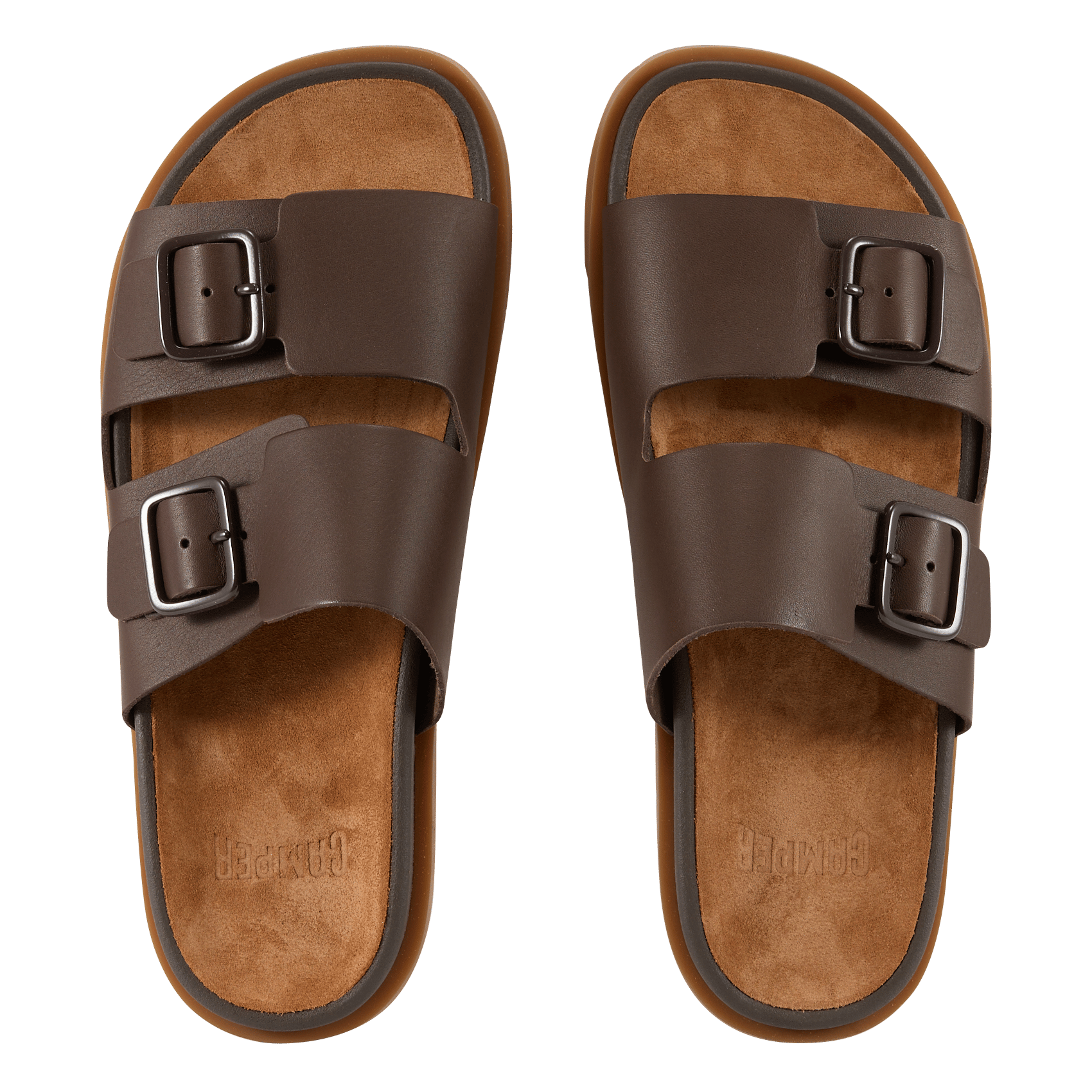 Sandali piatti in pelle CAMPER Marrone