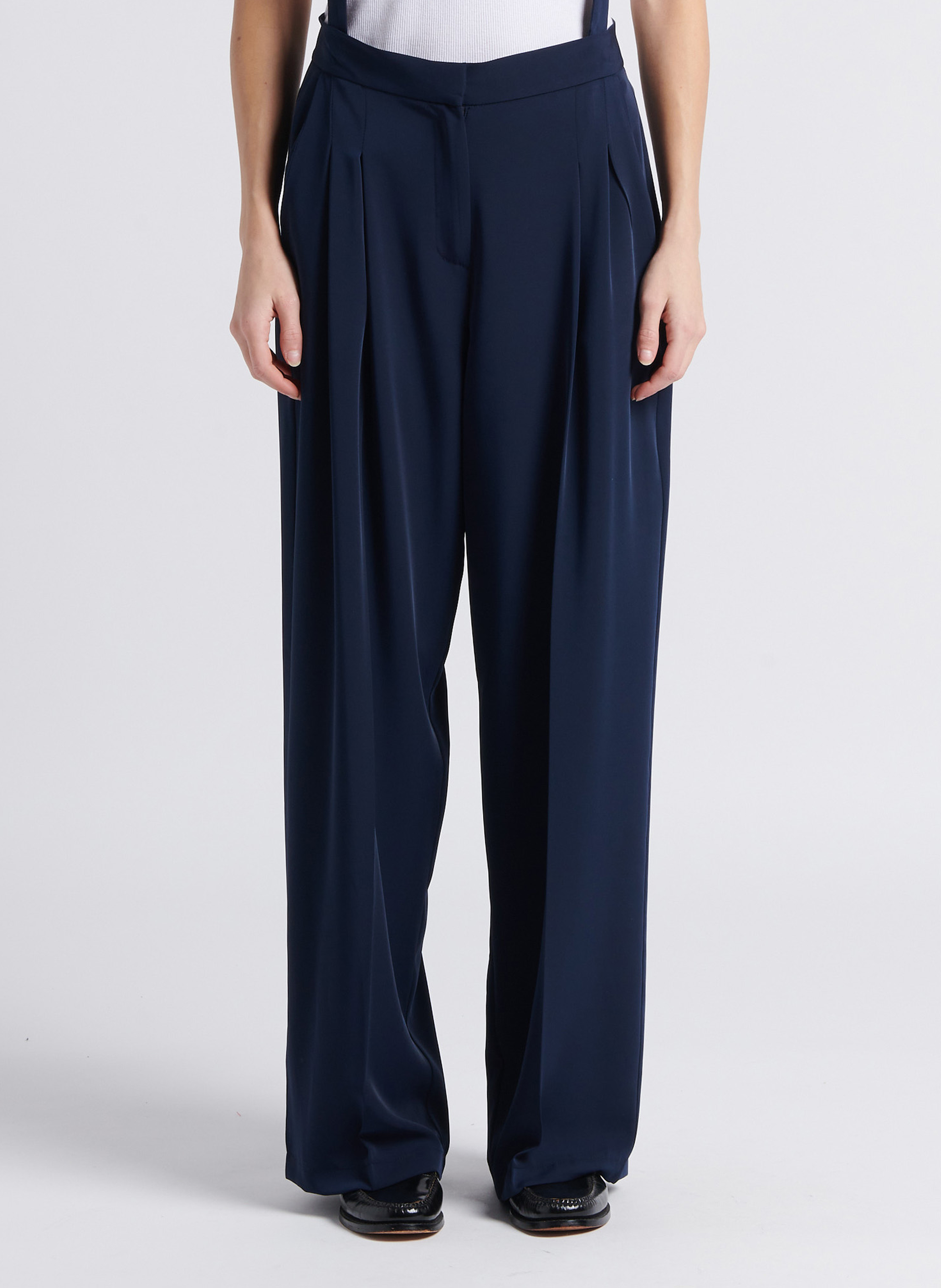 Pantalon large à bretelles PLEASE Bleu