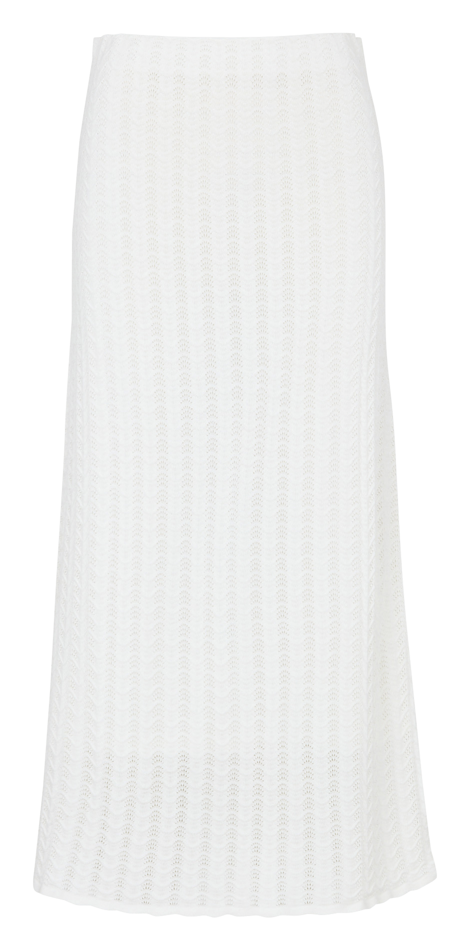 Ausgestellter Rock mit fantasievoller Strickerei KOOKAI Weiss