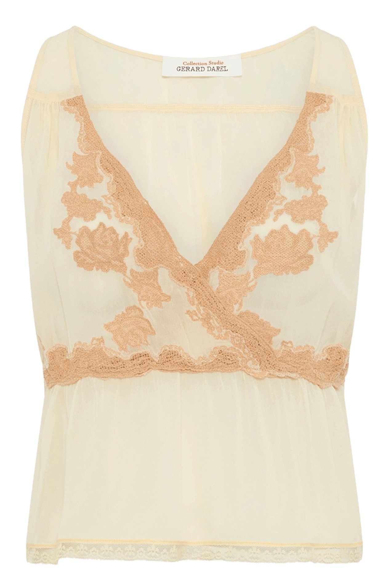 Top recto con cuello de pico GERARD DAREL Beige