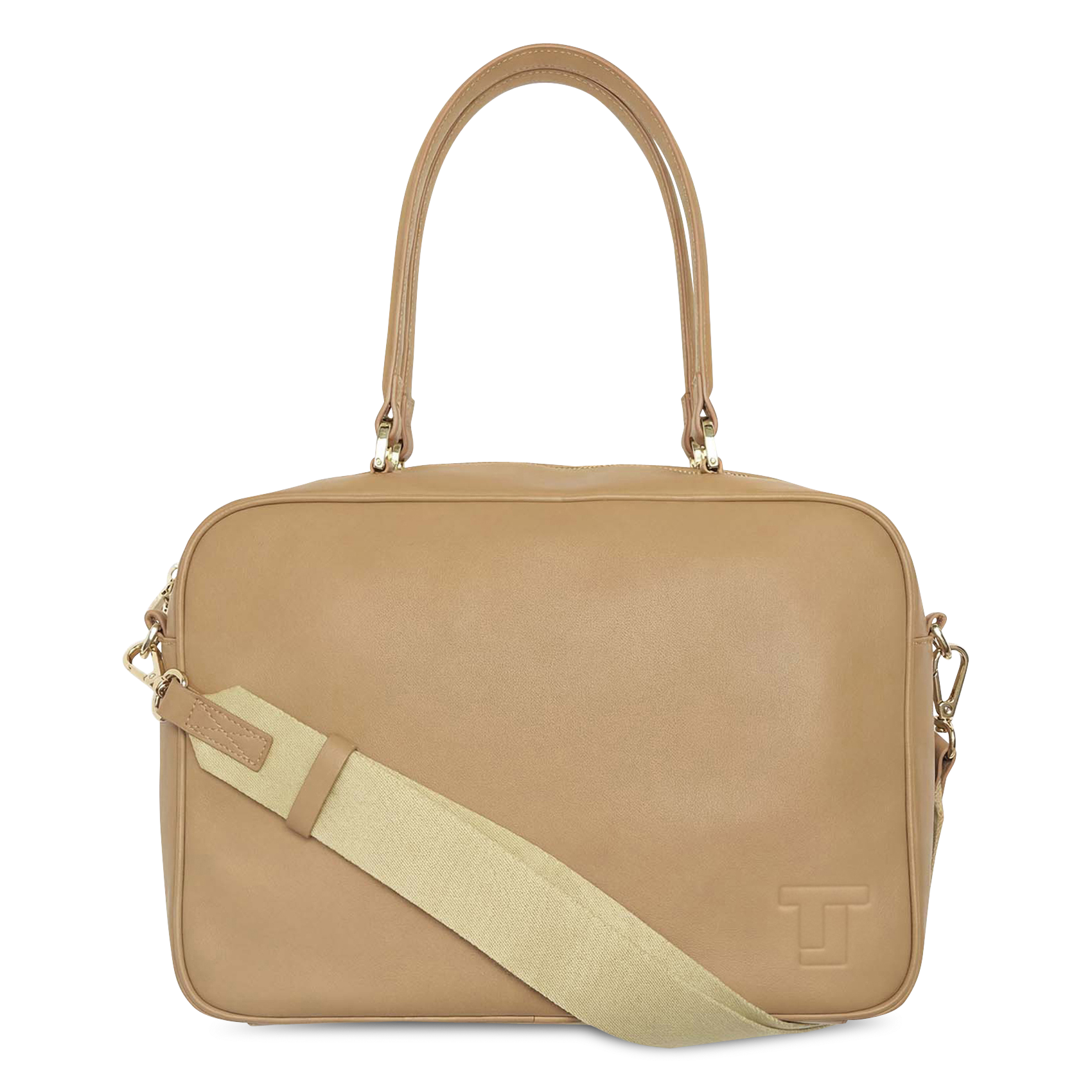 Grand sac zippé en cuir TARA JARMON Marron