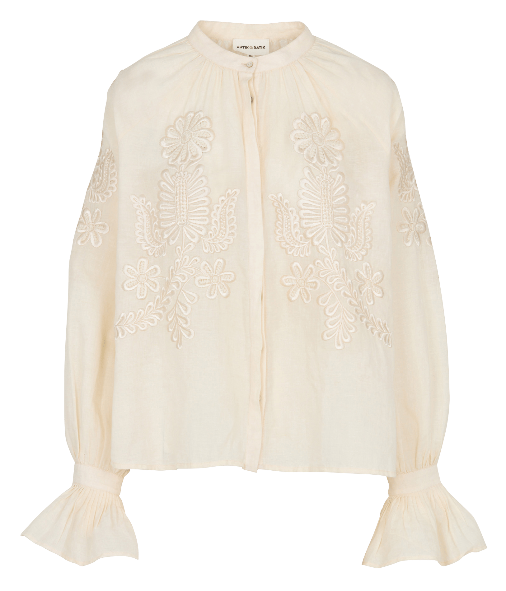 Oversized linnen en katoenen hemd ANTIK BATIK Wit