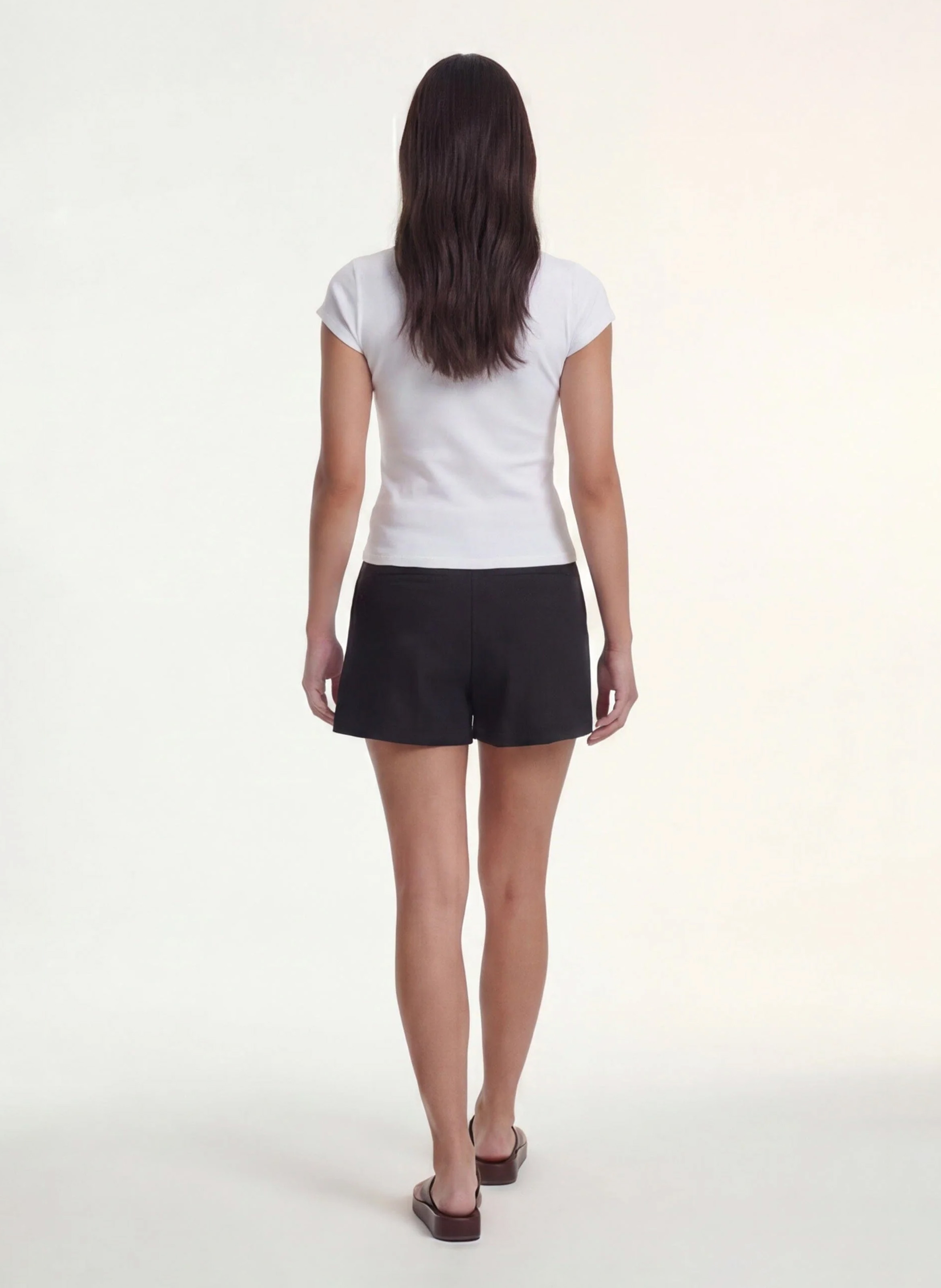 Tee-shirt manches courtes ajusté uni  | Blanc KOOKAI Femme