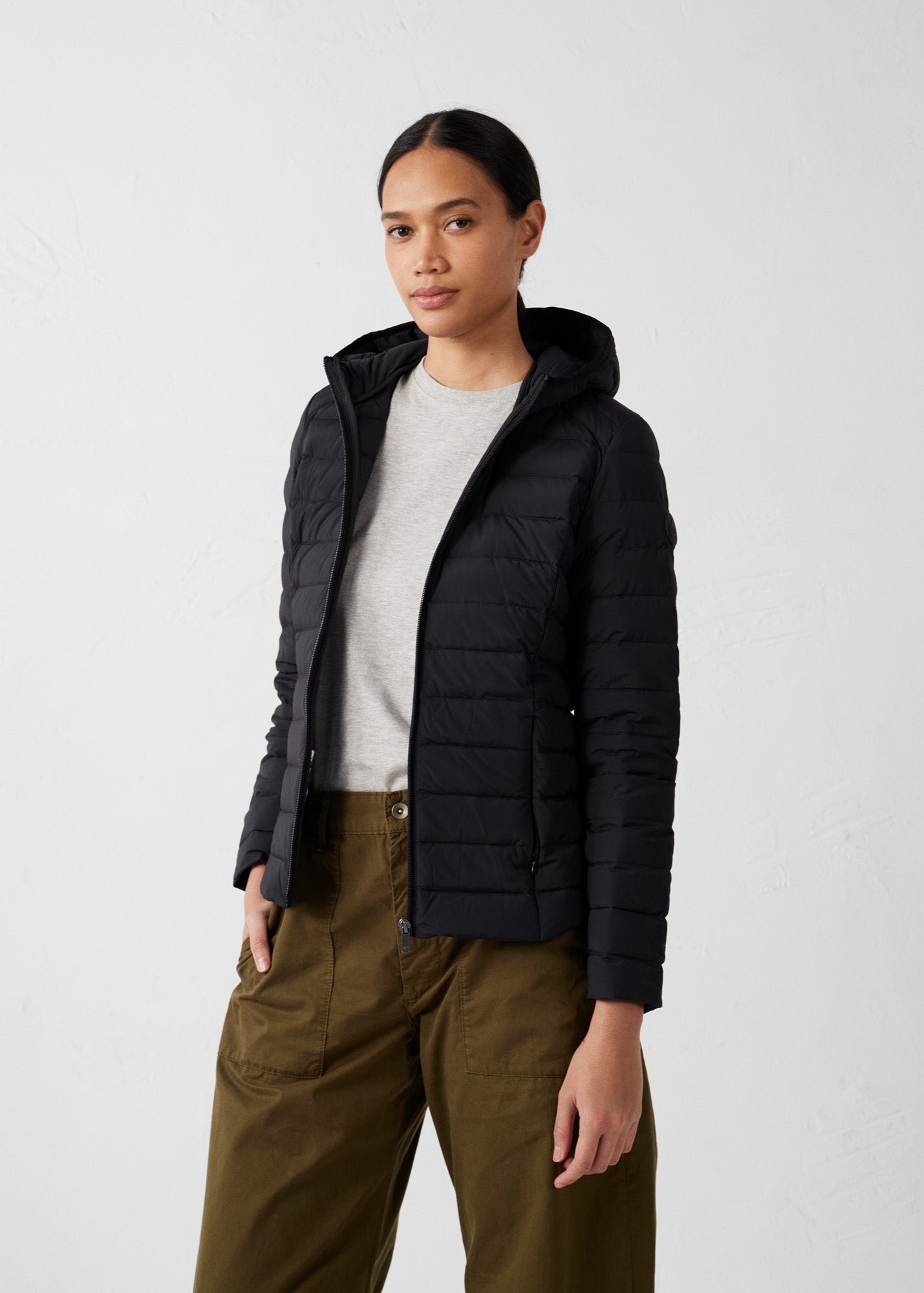 Doudoune à capuche stretch légère salma JOTT Noir