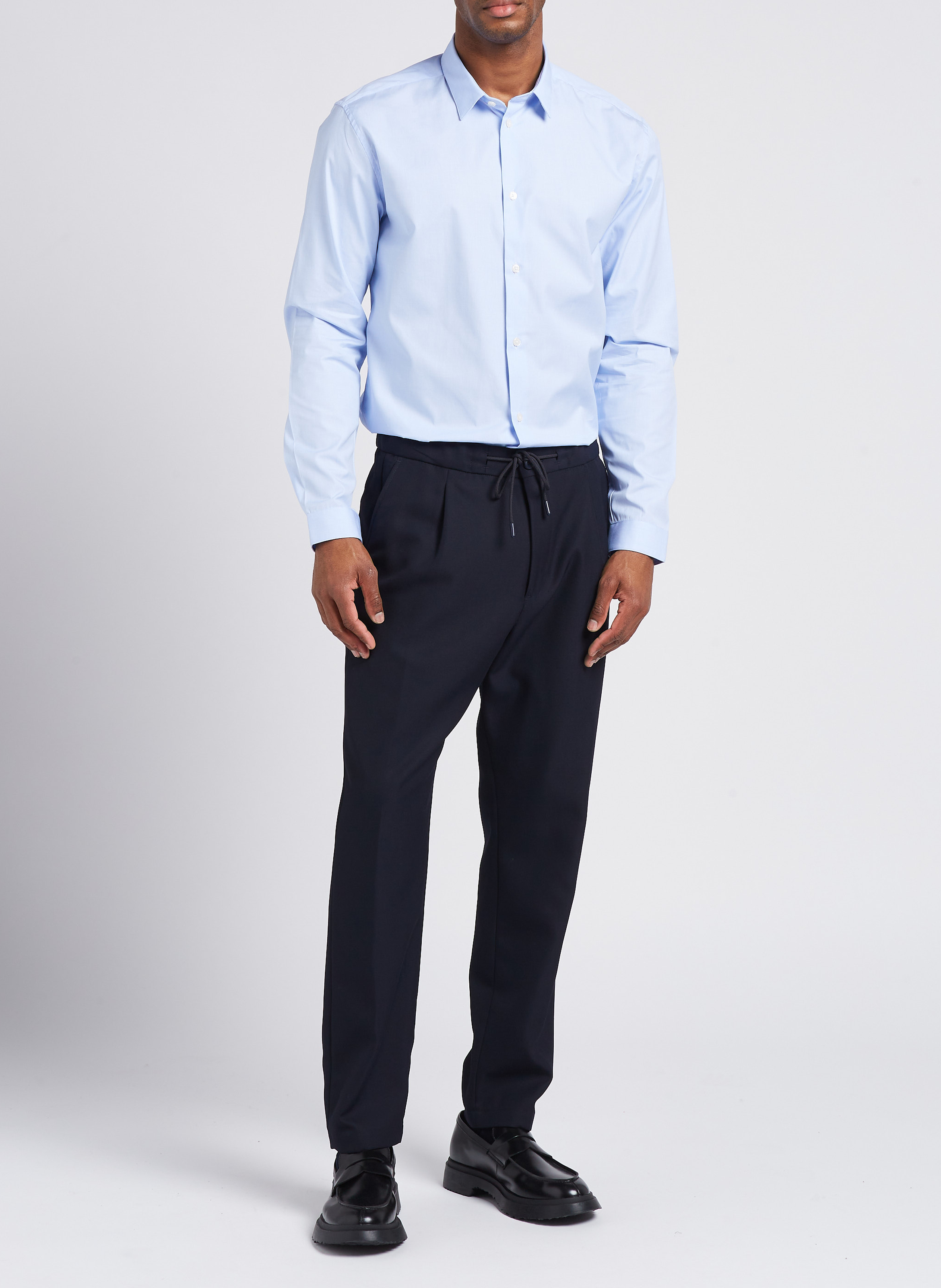 Baumwollhemd mit klassischem Kragen, Slim Fit AU PRINTEMPS PARIS Blau