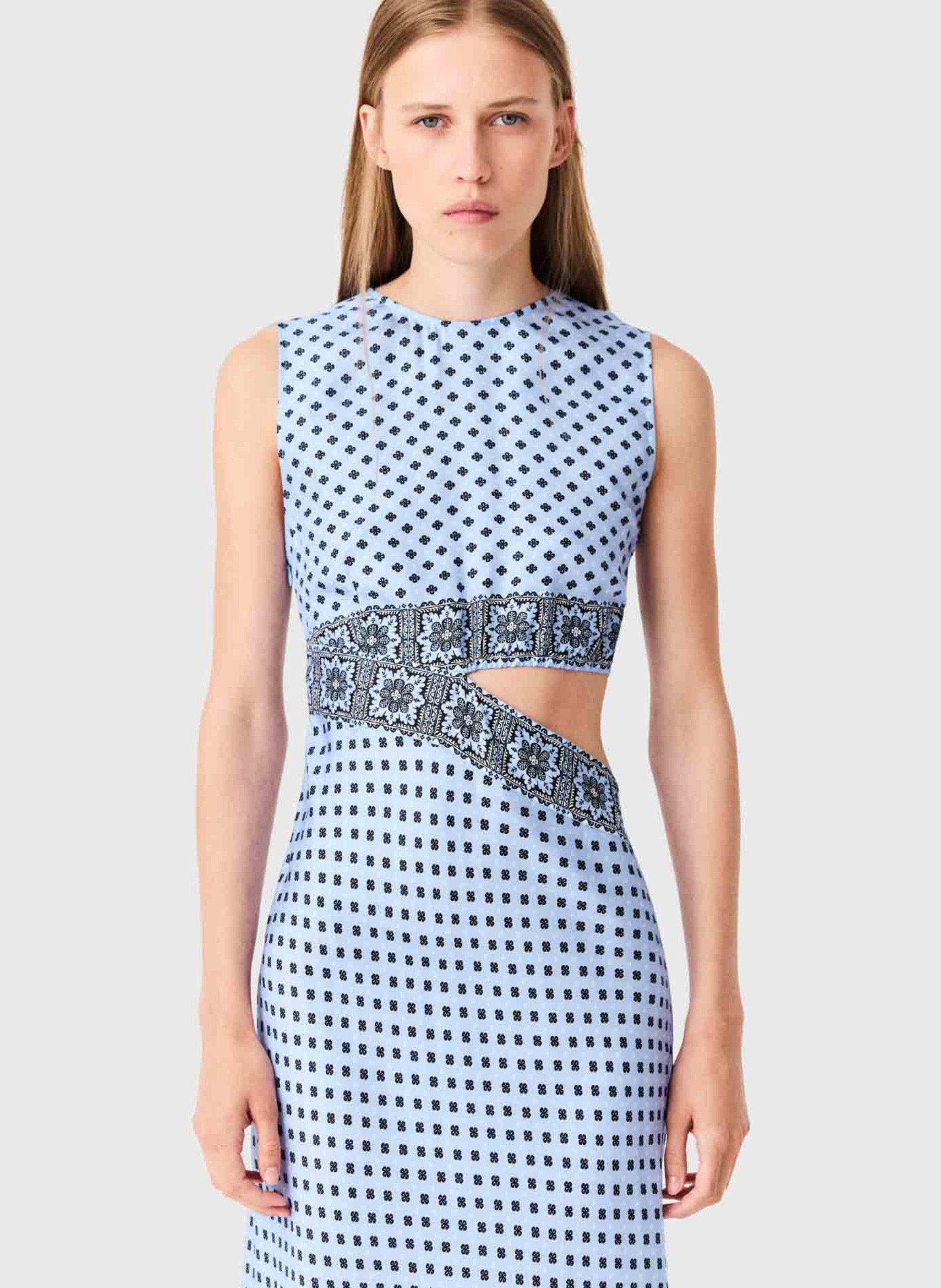 Robe longue asymétrique MAJE Bleu