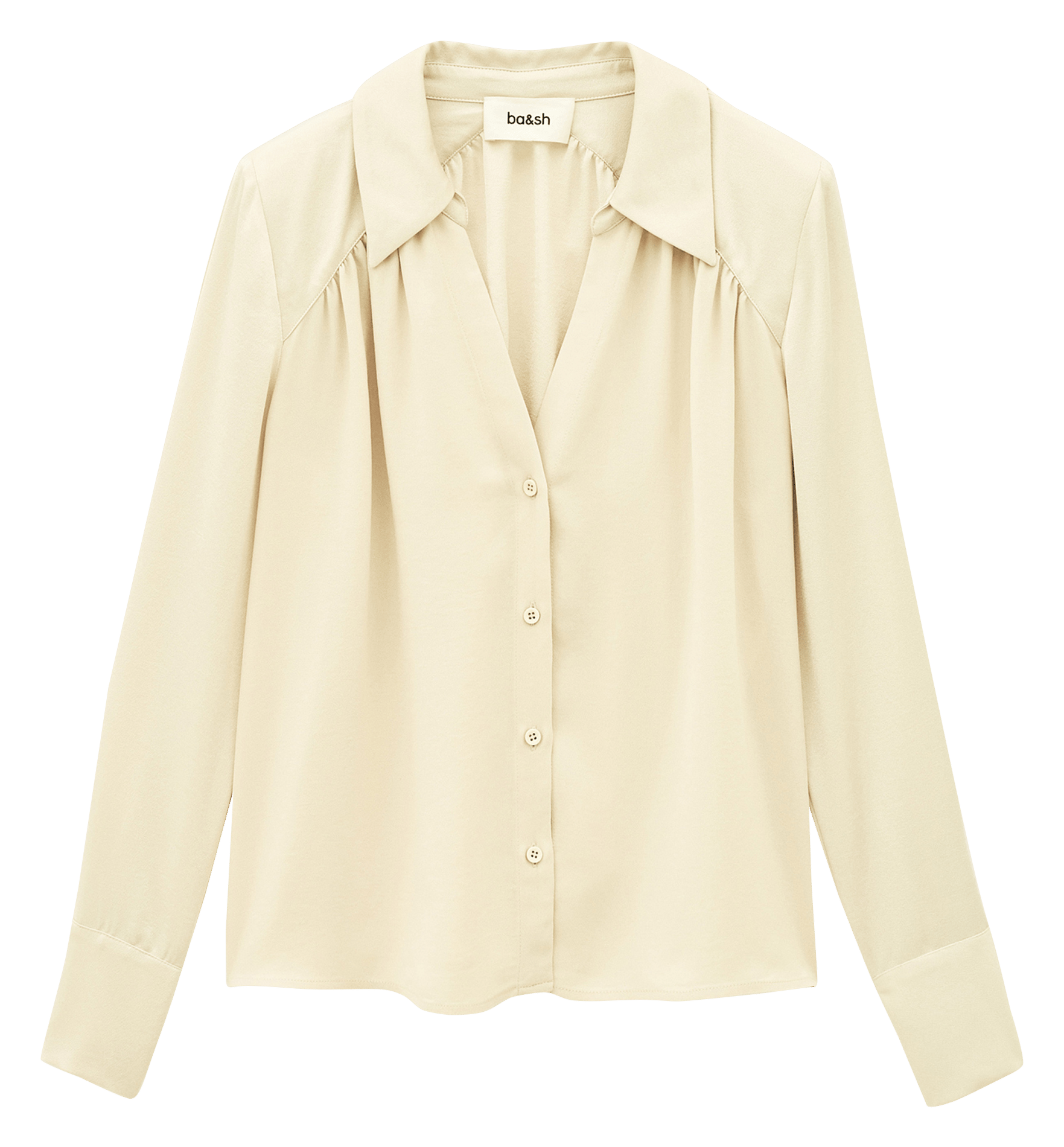 Recht effen overhemd BA&SH Beige