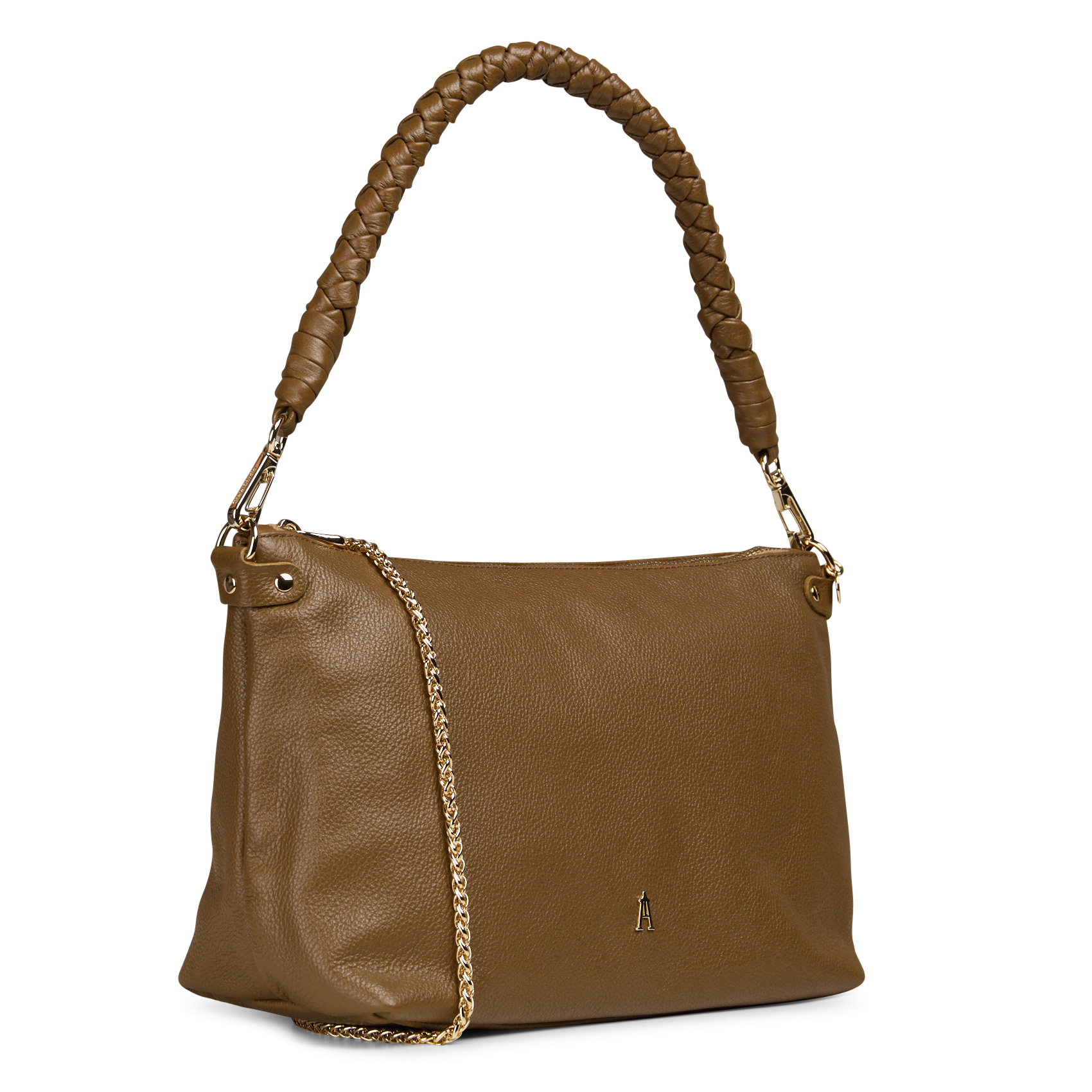 Bowlingtas van nerfleer met rits | Groen CRAIE STUDIO Dames