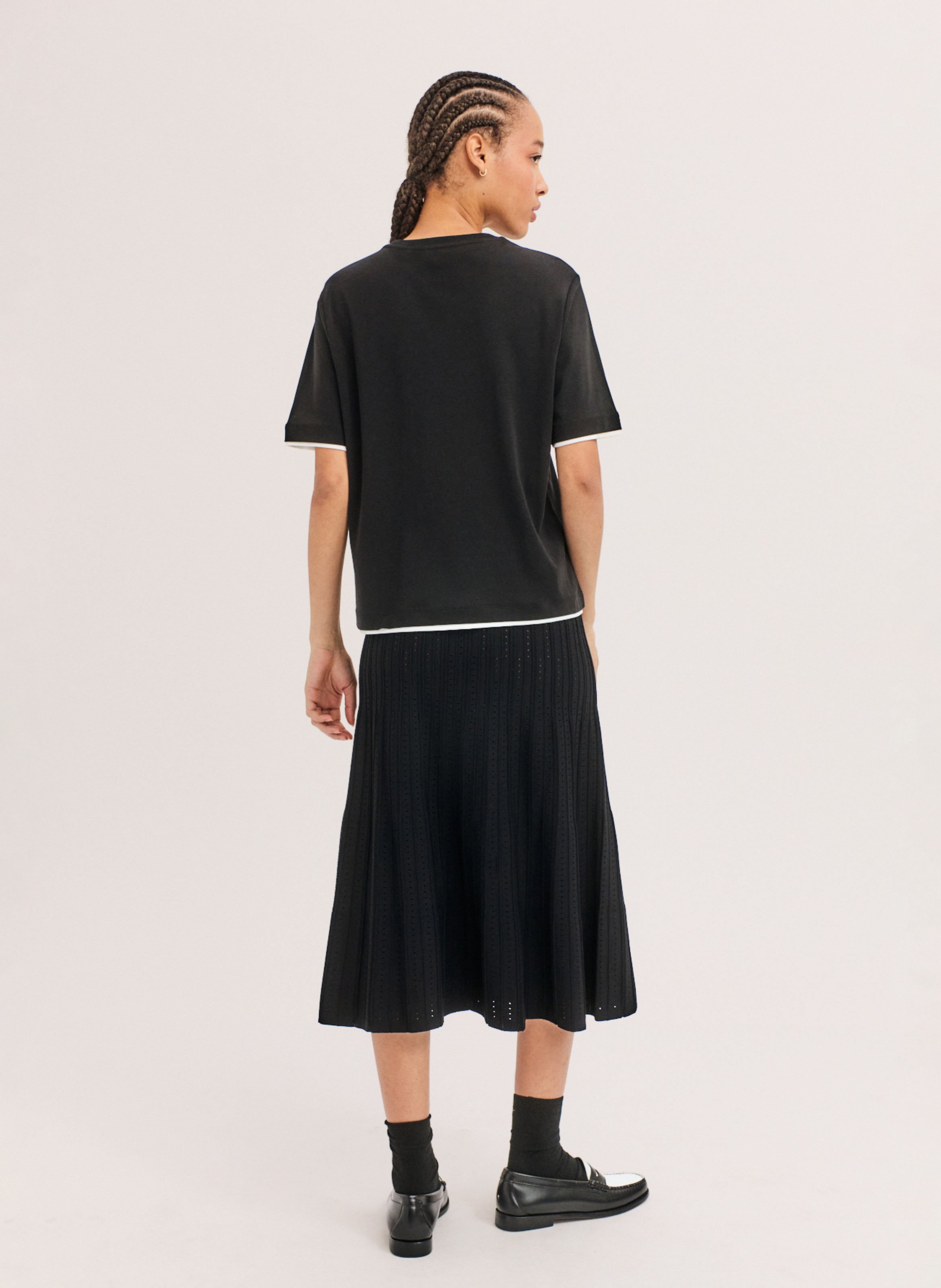 Oversize Rundhalsausschnitt T-Shirt aus Baumwolle PABLO Schwarz