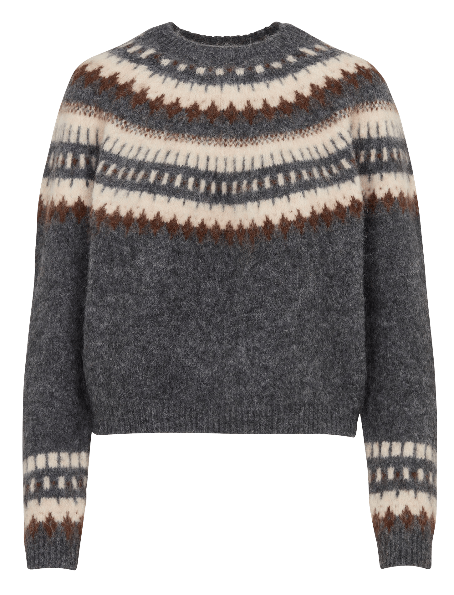 Gerader Pullover aus Merinowolle PETITE MENDIGOTE Grau
