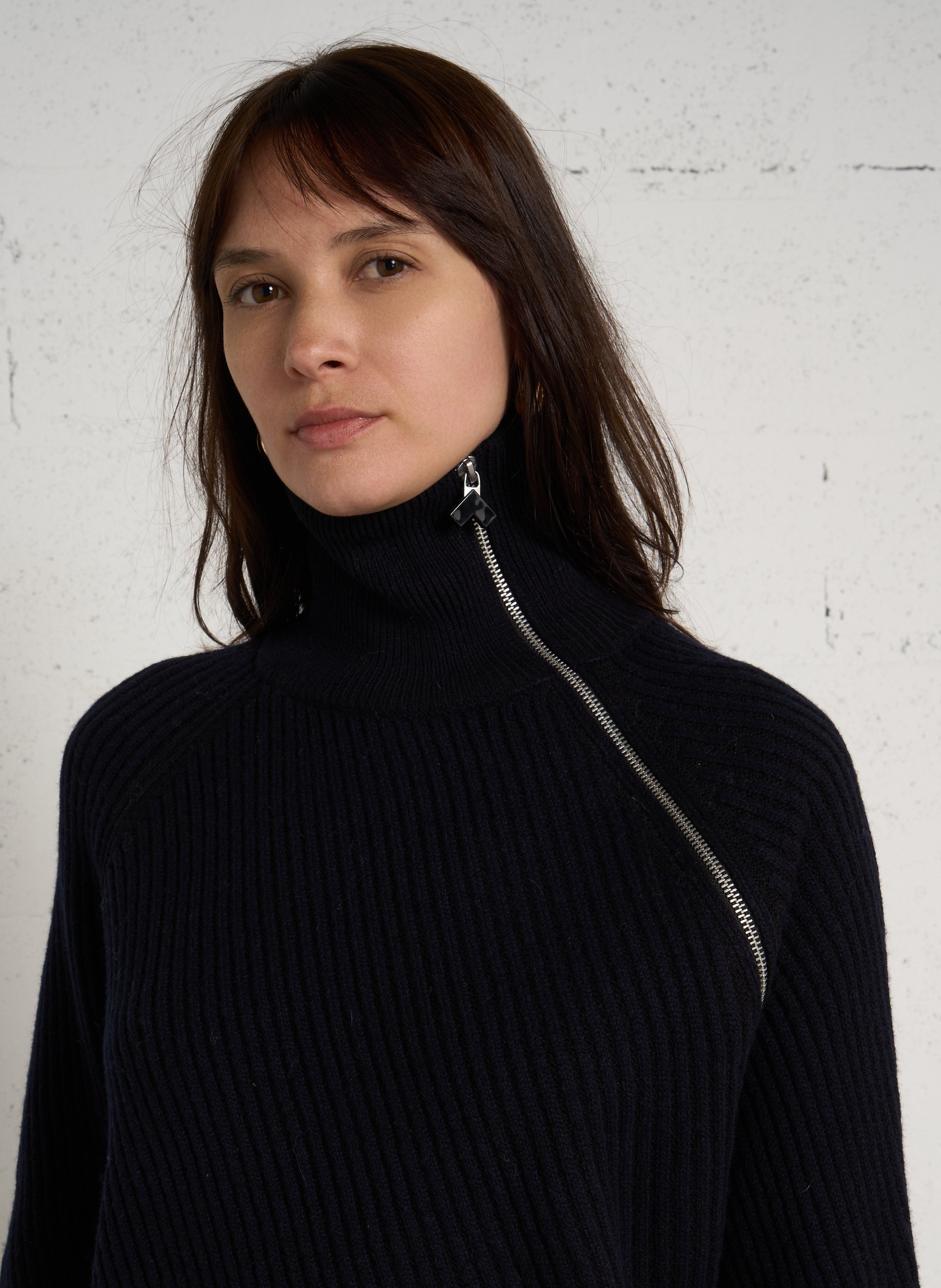 Weiter Wollpullover mit Stehkragen BELLEROSE Blau