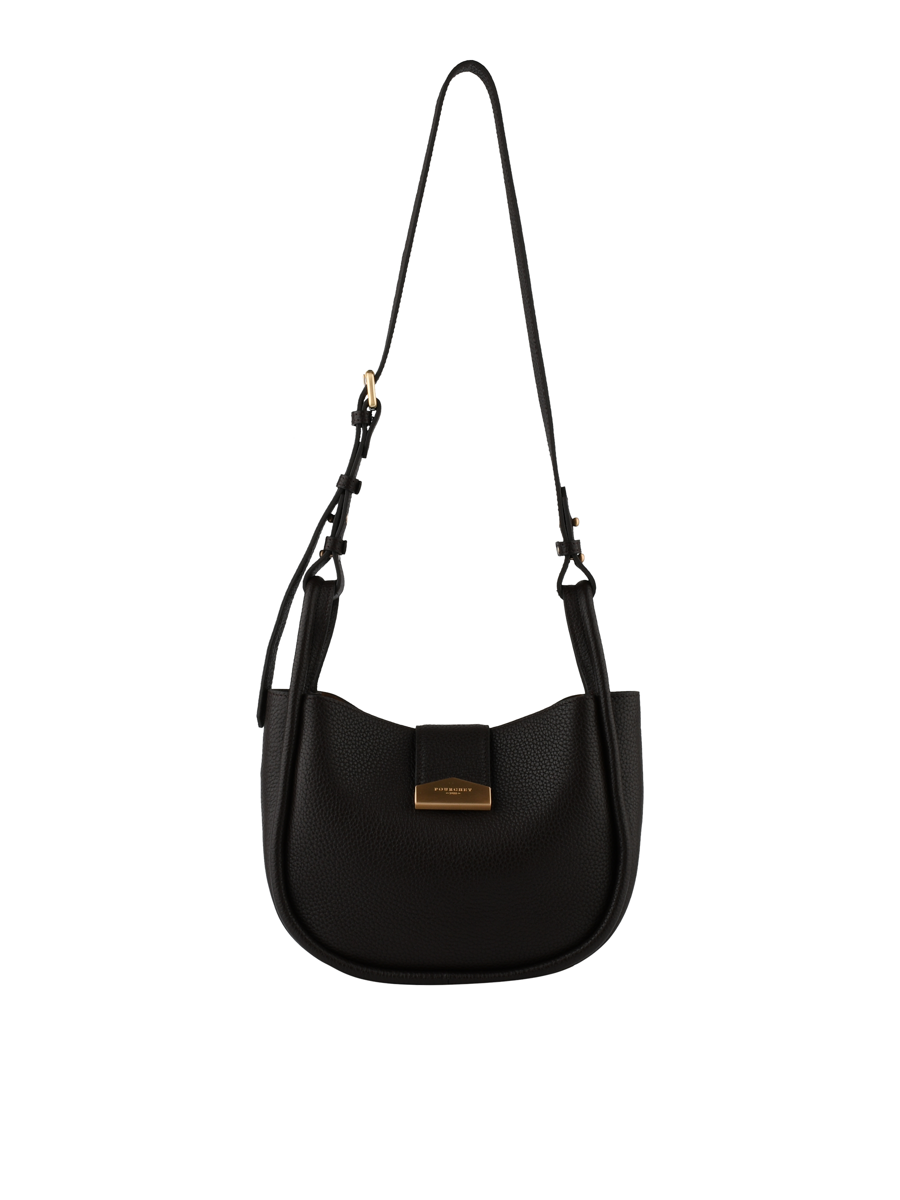 Crossbody bag in cowhide leather POURCHET Brown