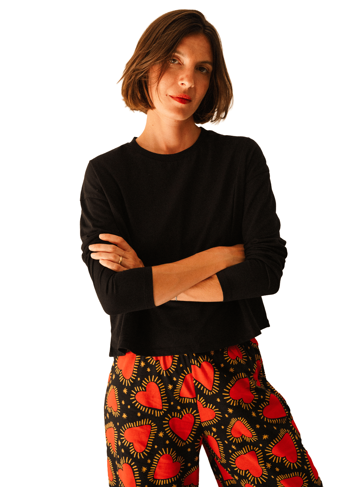 Ensemble de pyjama long ample imprimé WE ARE JOLIES Noir