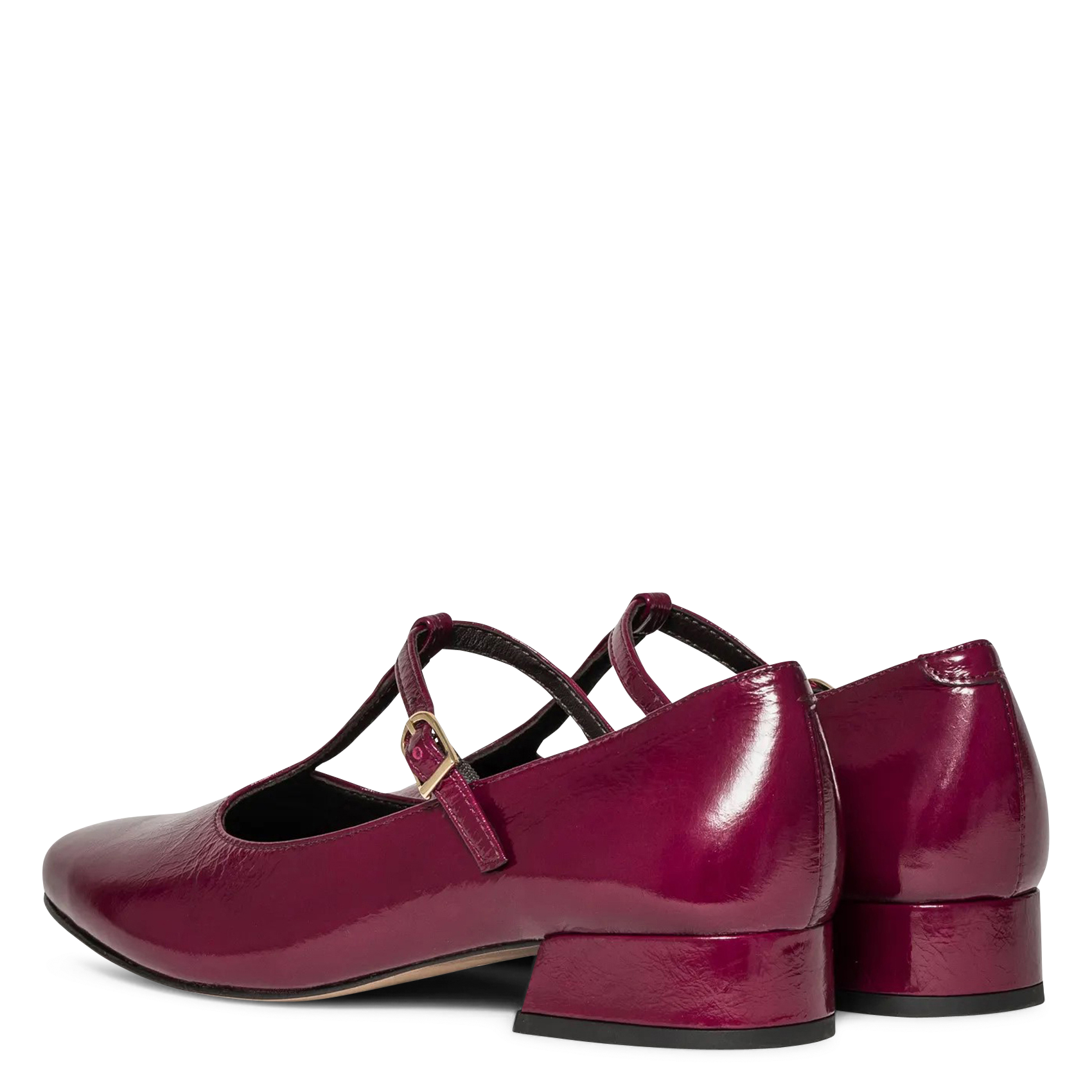 Ballerines à talons en cuir BOCAGE Rouge