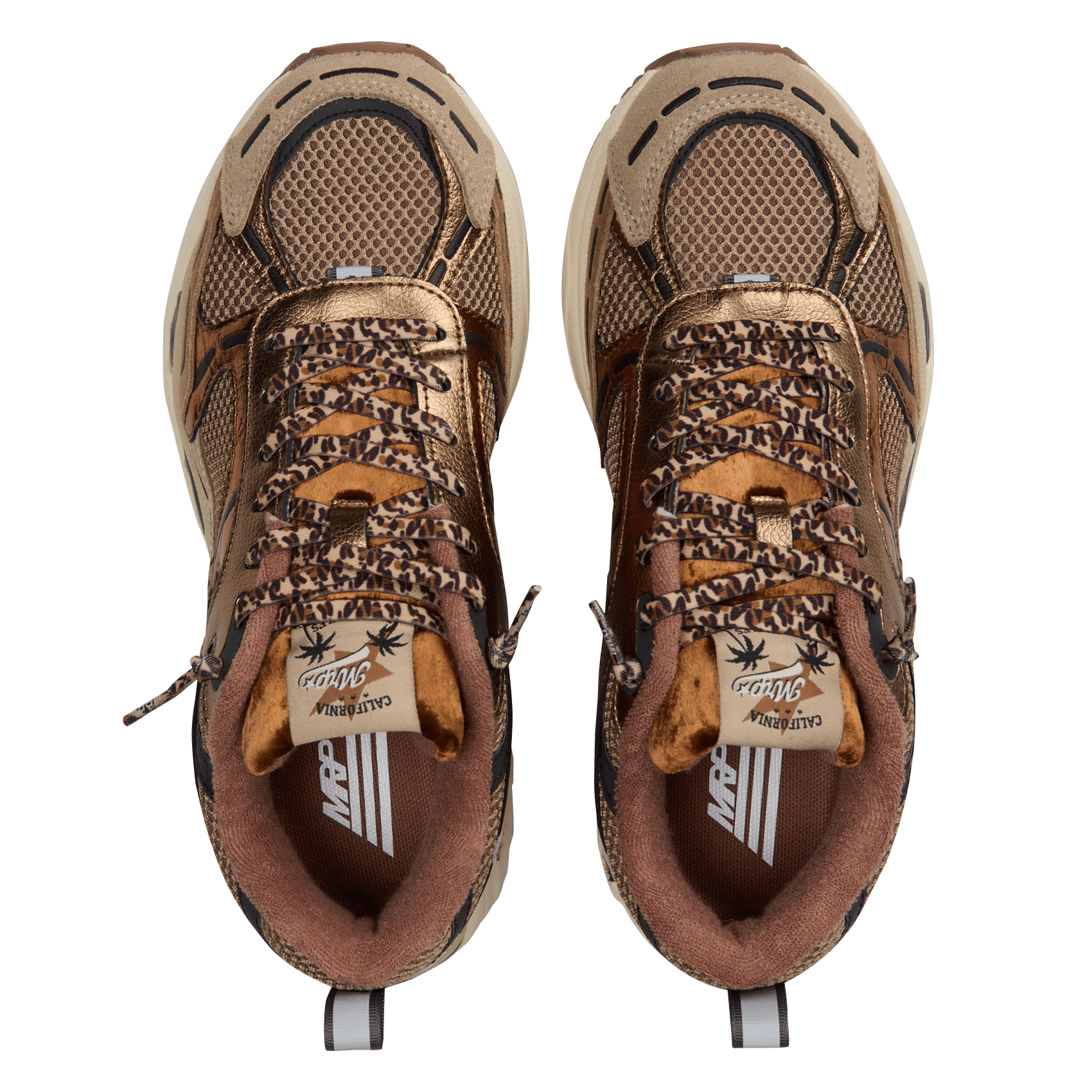 Low-top lace-up leather sneakers MRP Golden