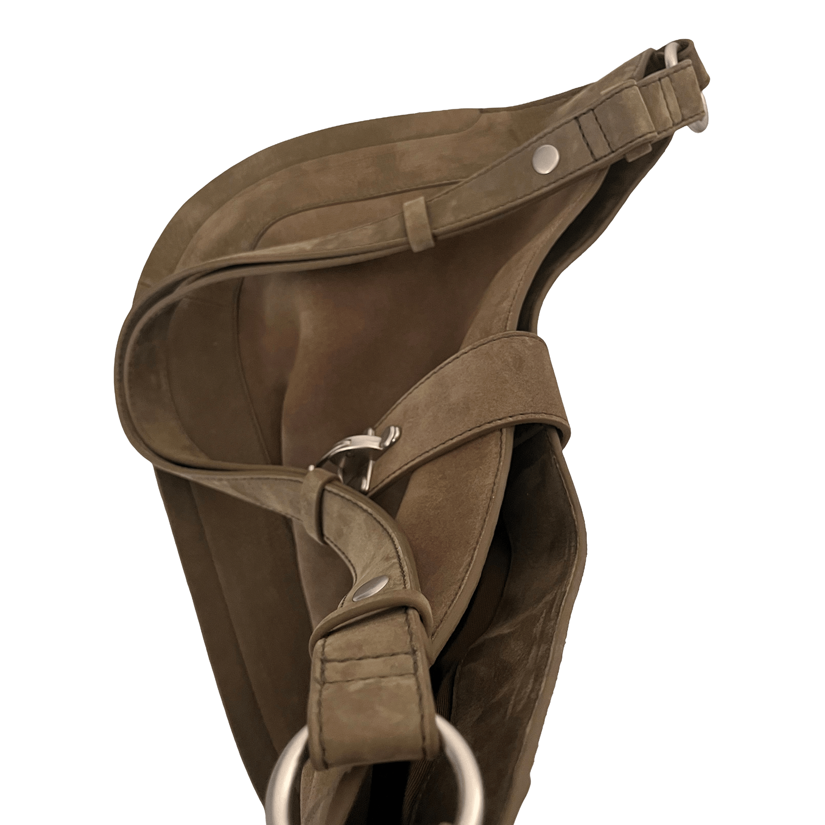 Bolso bandolera de piel IKKS Caqui