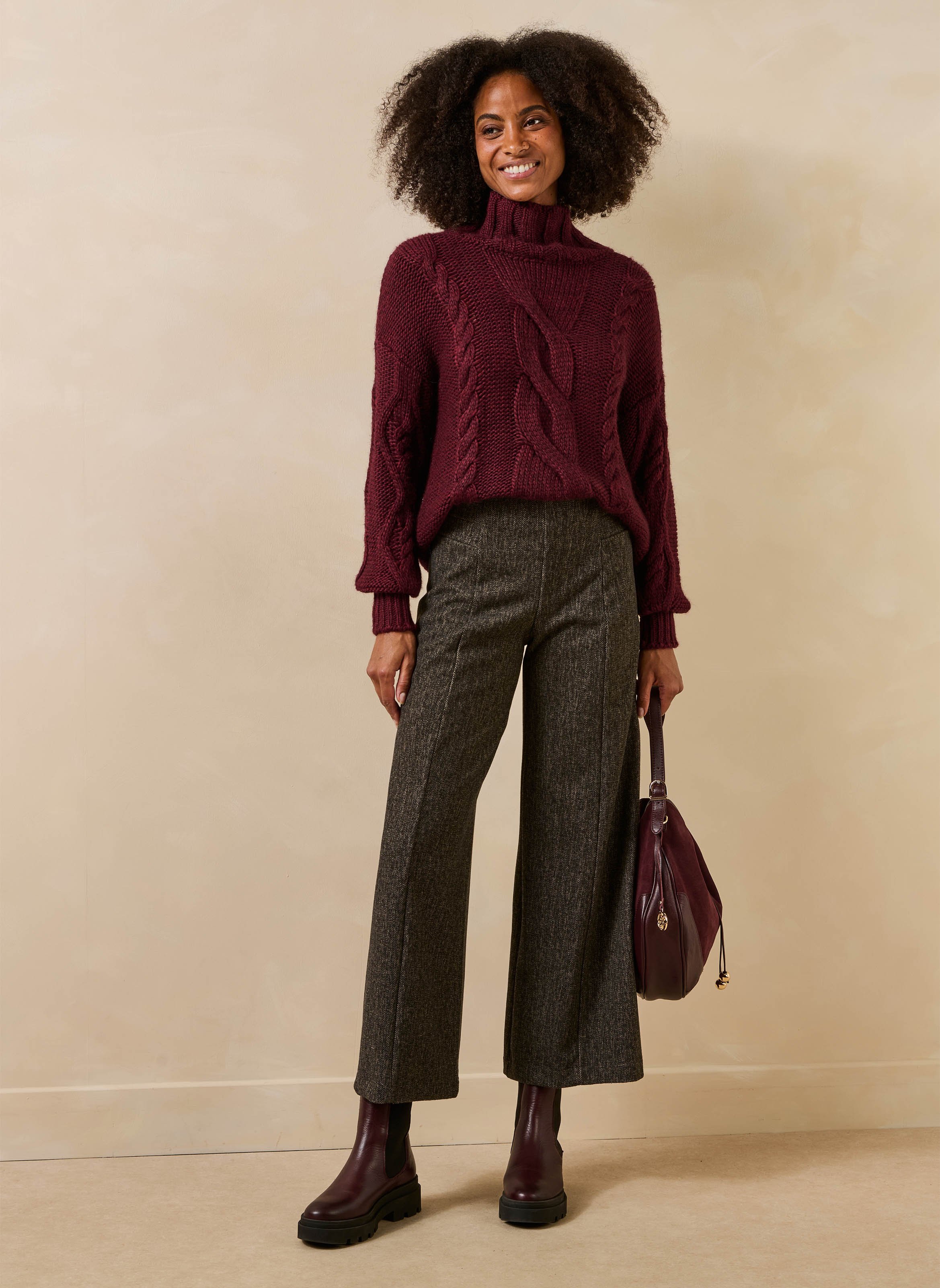 Wide-leg high-rise pants LA FEE MARABOUTEE Grey