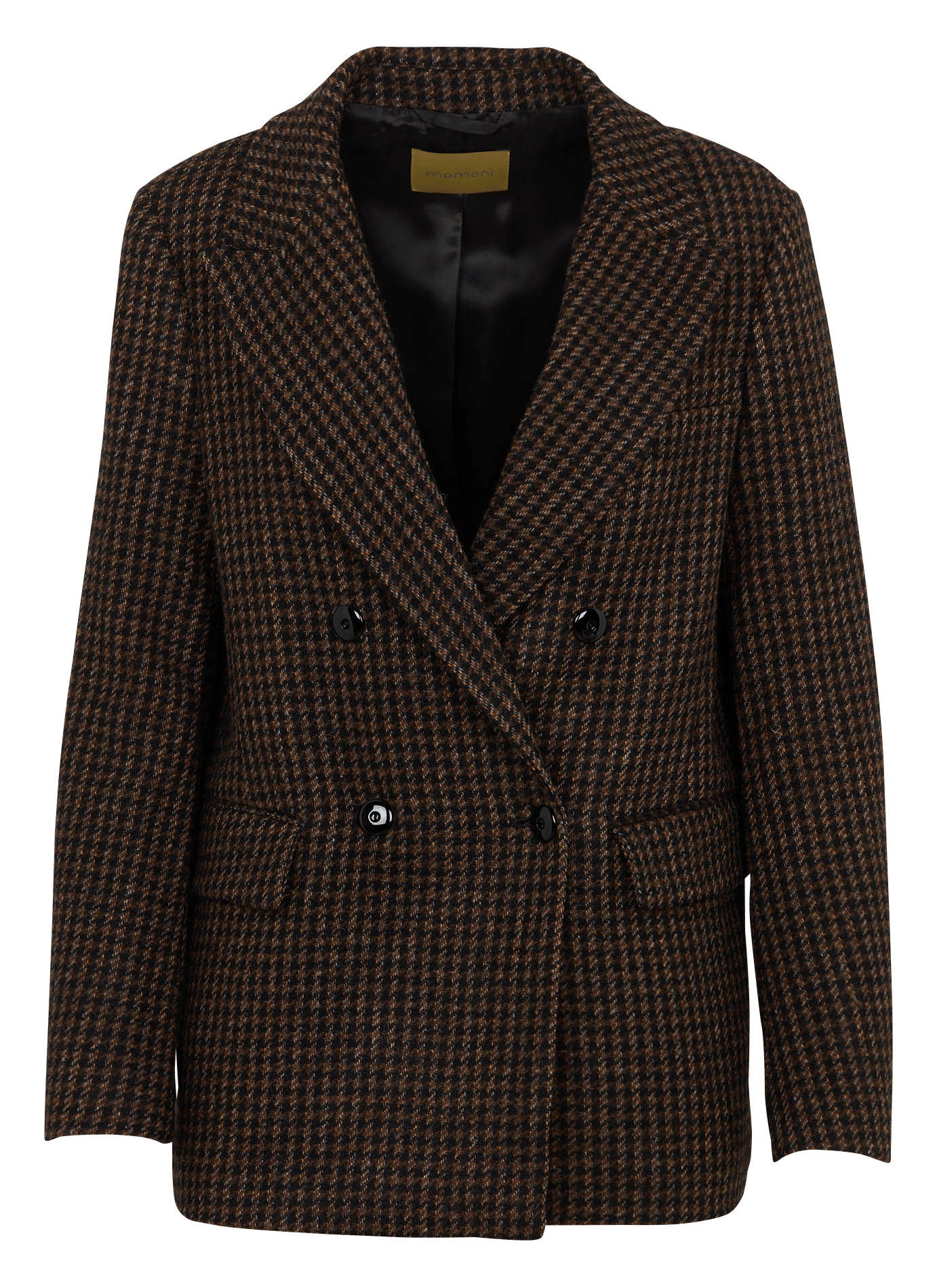 Veste de tailleur droite boutonnée en laine MOMONI Noir
