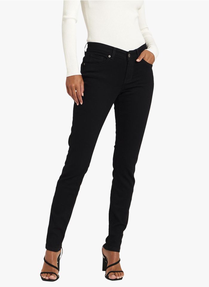 KOOKAI Jean skinny à taille haute en coton stretch | Noir