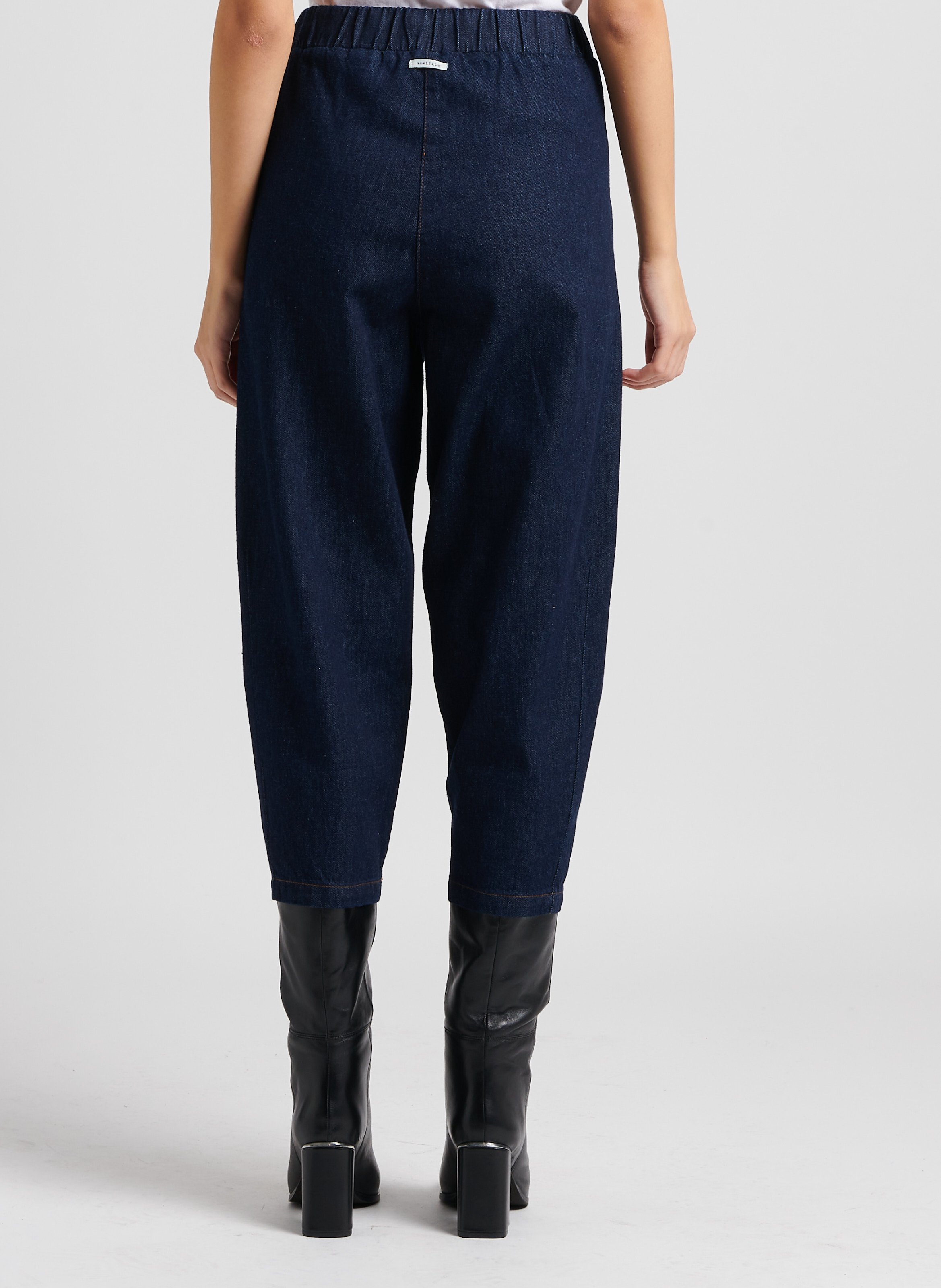 Pantalon large taille haute en coton HUMILITY Bleu