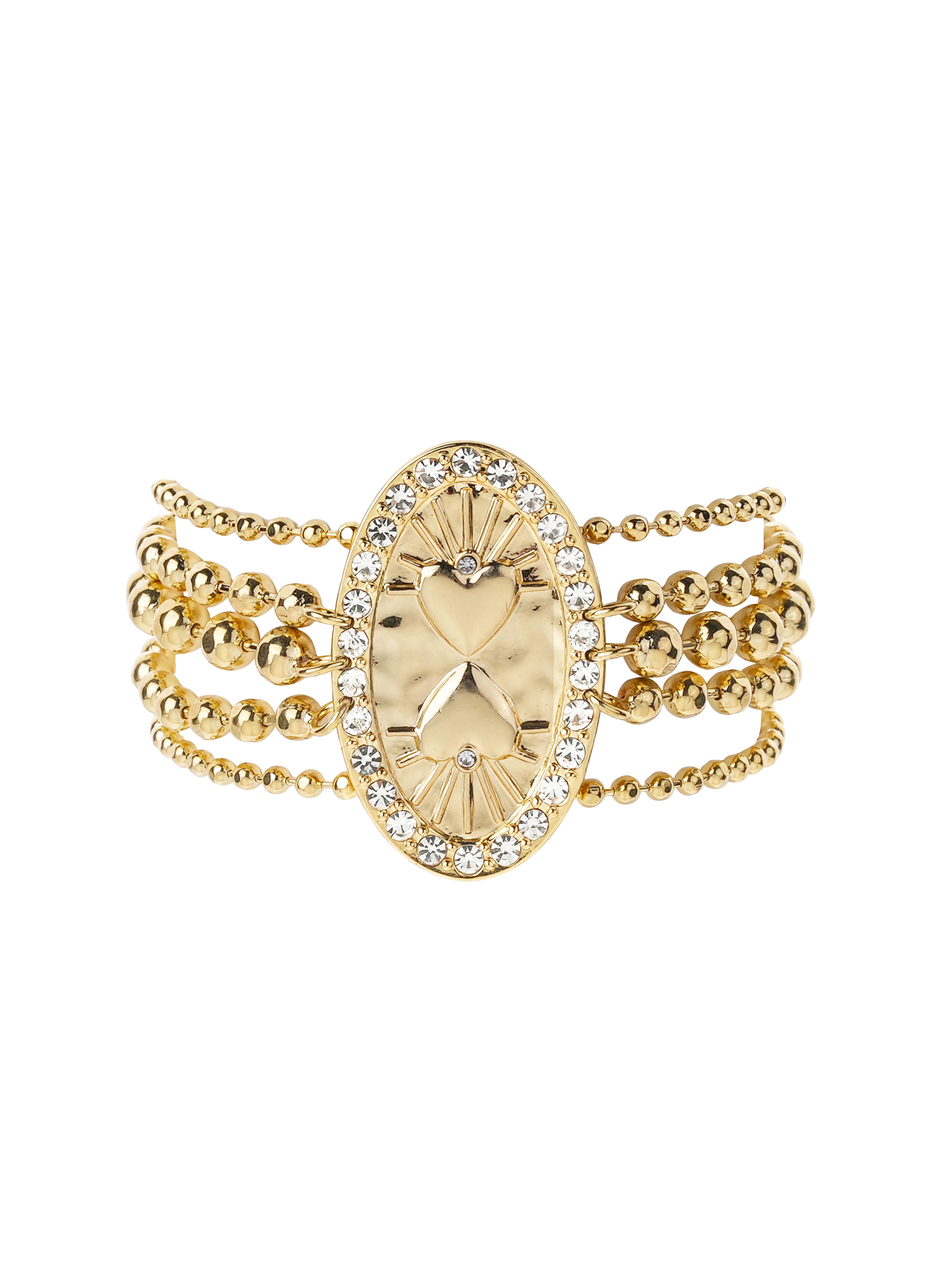 Multilink cuff bracelet with magnetic clasp HIPANEMA Golden