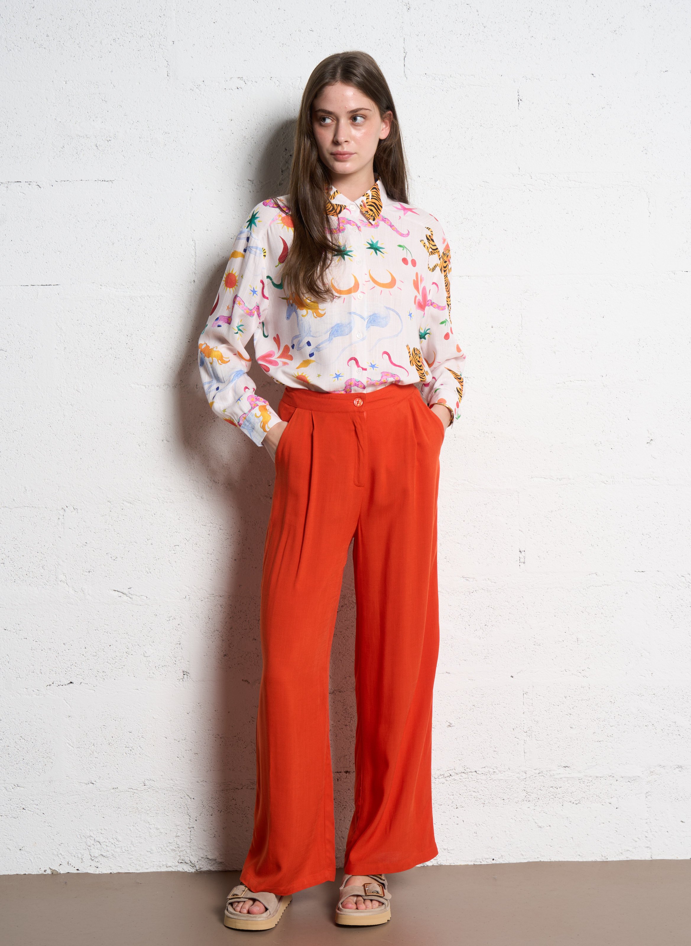 Wide trousers LA PETITE ETOILE Orange