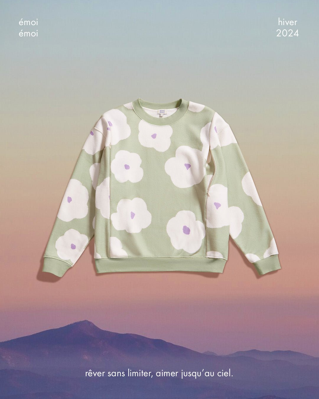 The Silke nursing sweatshirt in recycled fleece EMOI EMOI Green