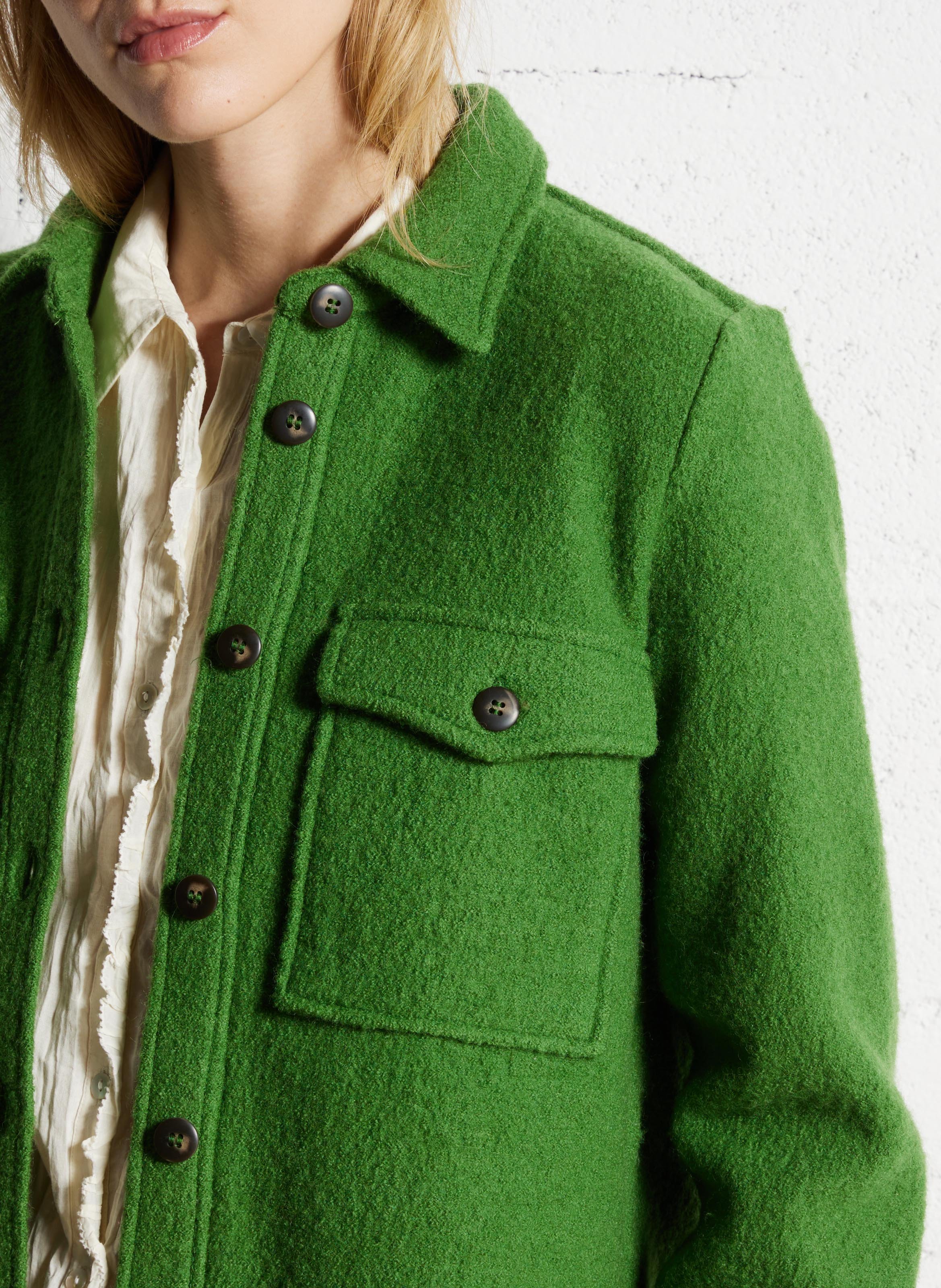 Veste droite en laine NICE THINGS Vert