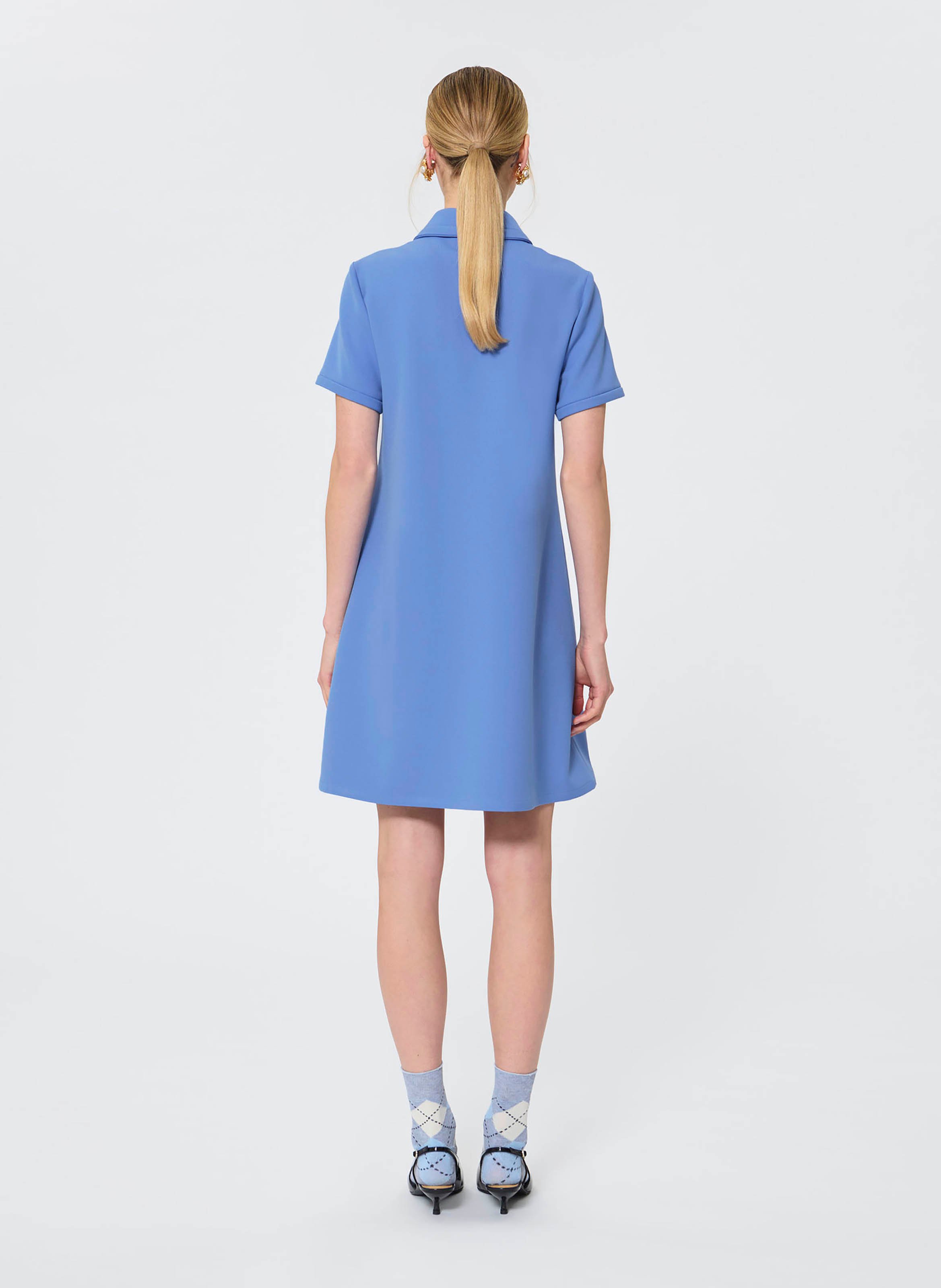 Abito corto a trapezio retrò TARA JARMON Blu