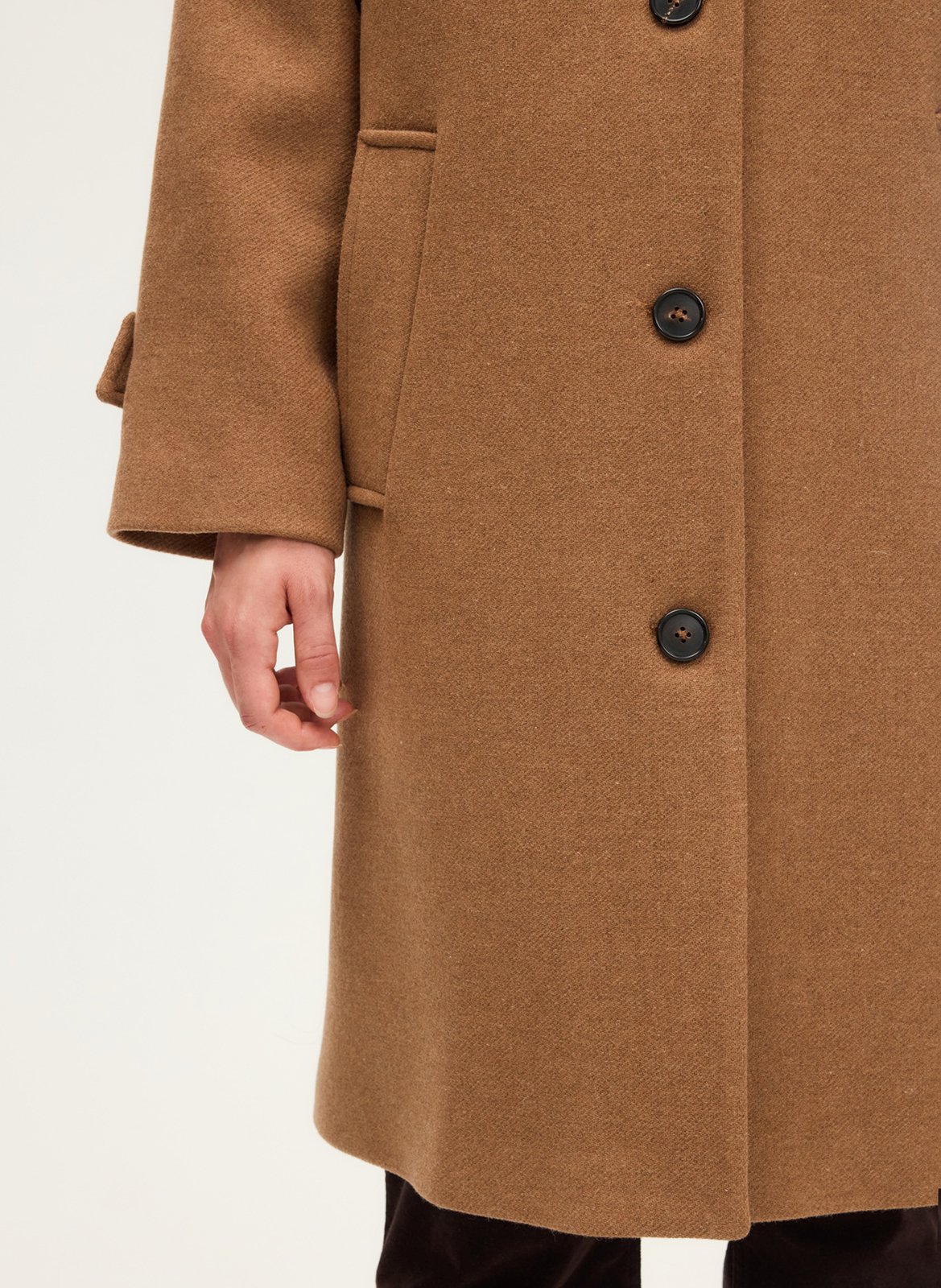 Straight wool-blend coat with classic collar PABLO Brown
