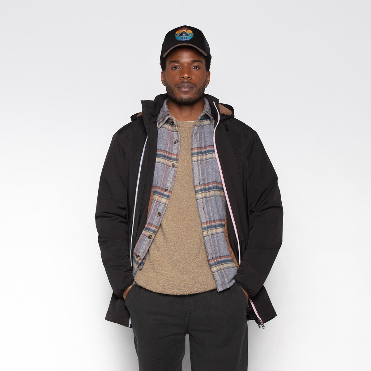 Water-repellent fleece parka SERGE BLANCO Black