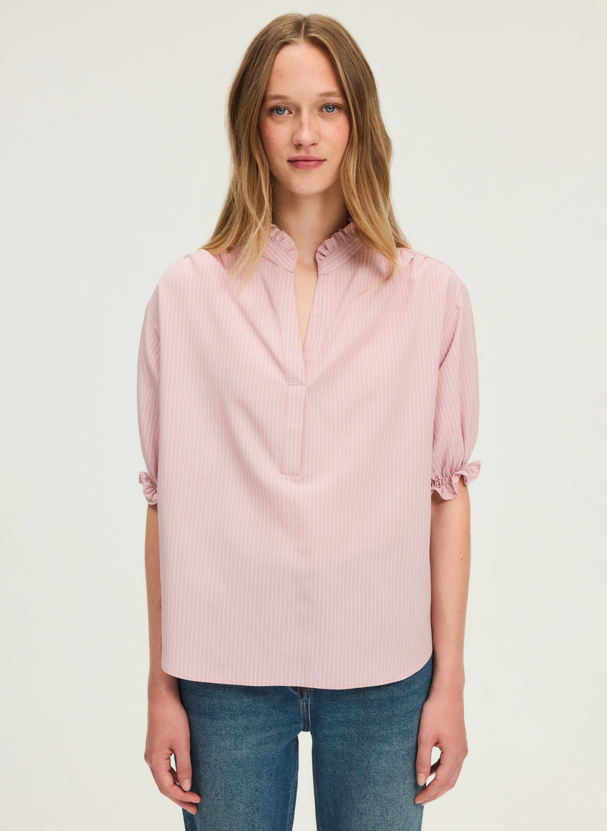 Blouse col victorien à rayures PABLO