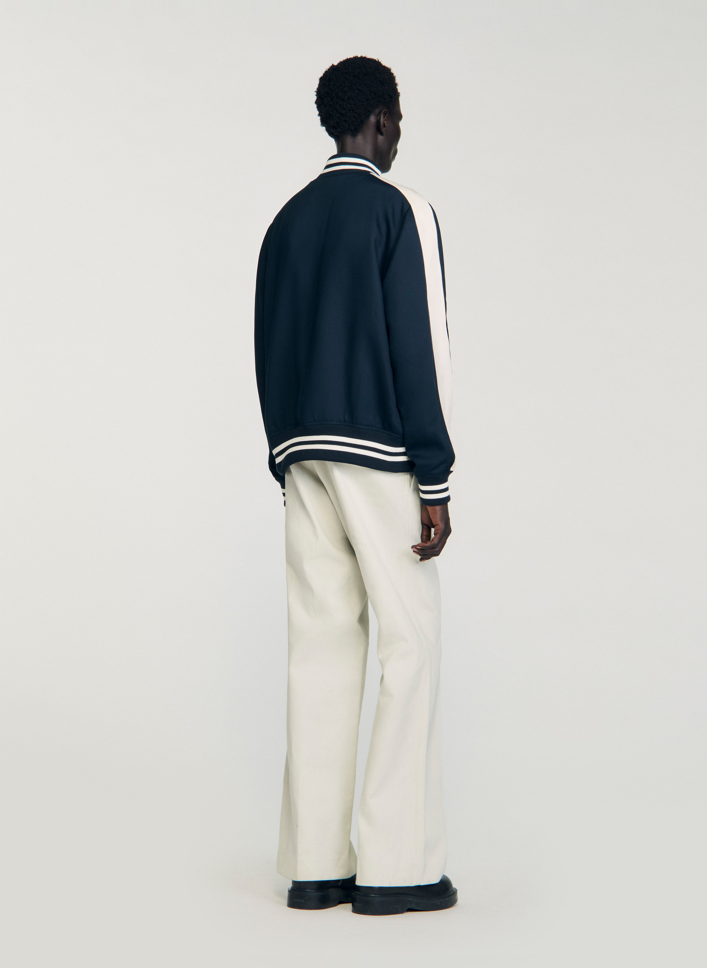 Recht jasje met baseballkraagje SANDRO Blauw