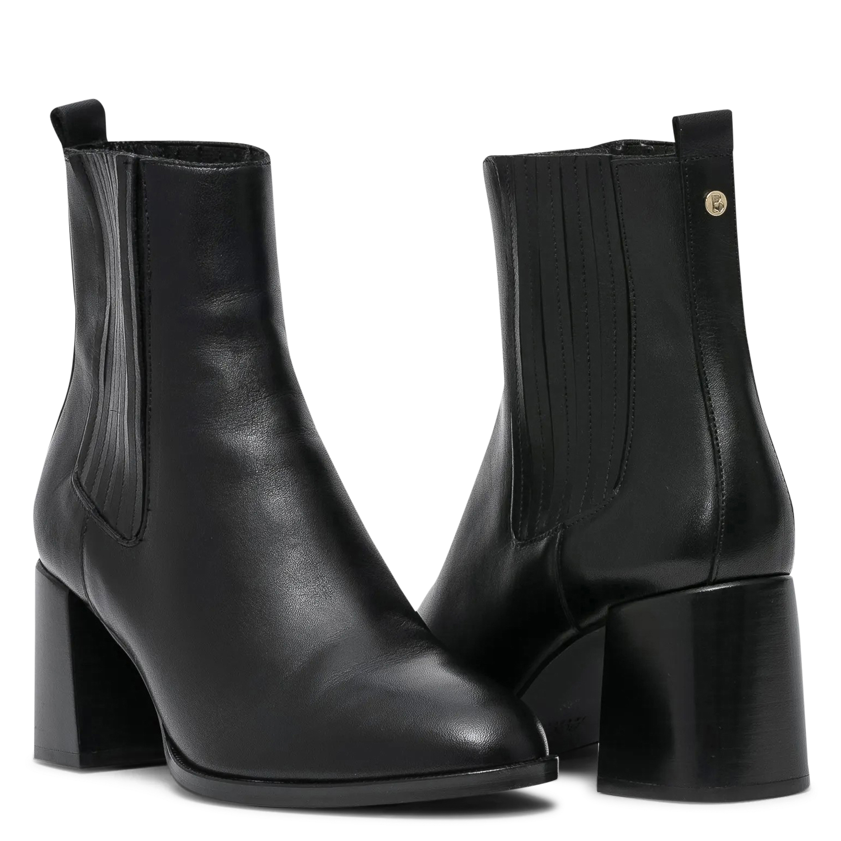 Bottines hautes unies en cuir BOCAGE Noir