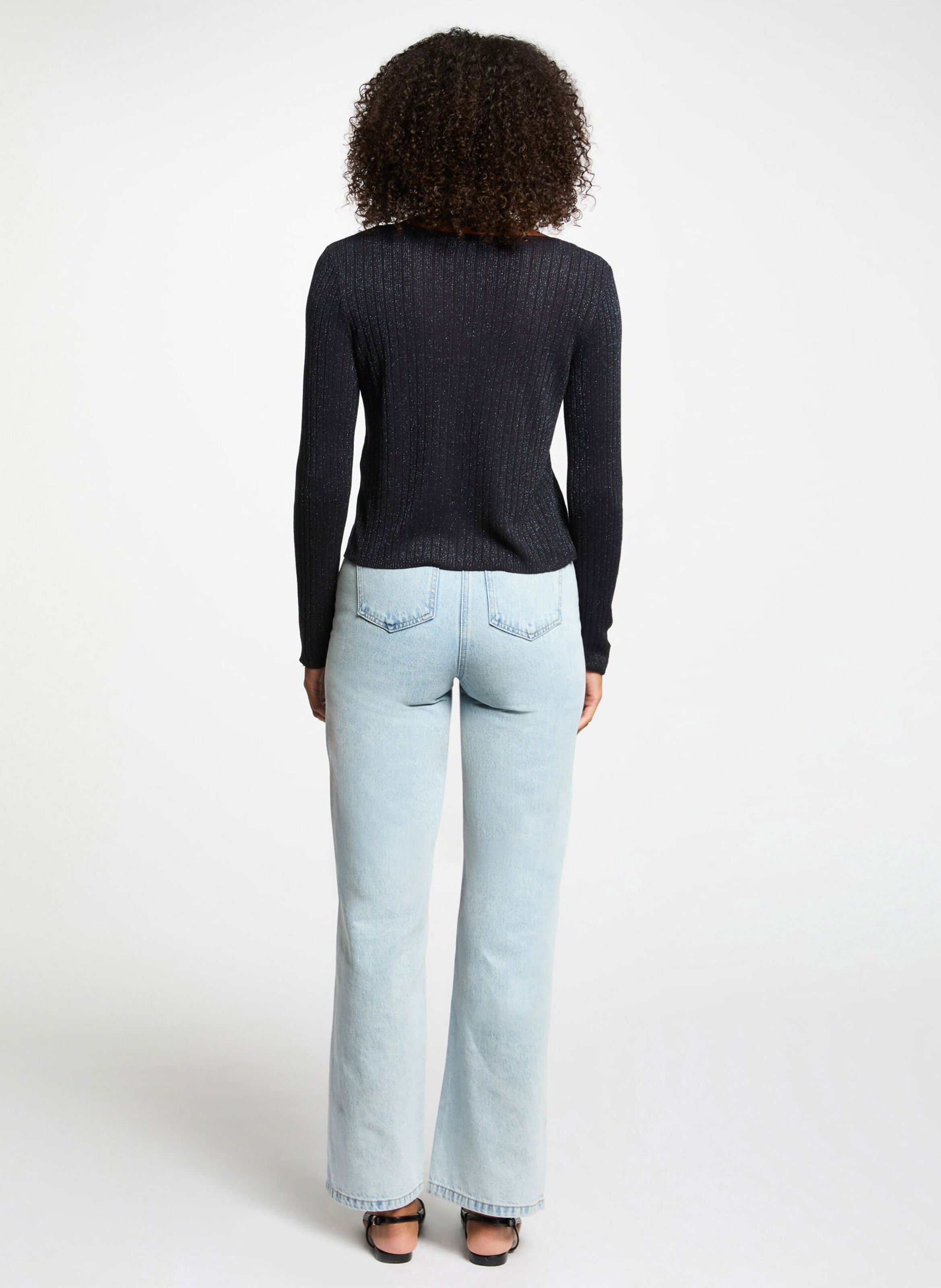 Strickjacke mit Rundhalsausschnitt MORGAN Schwarz