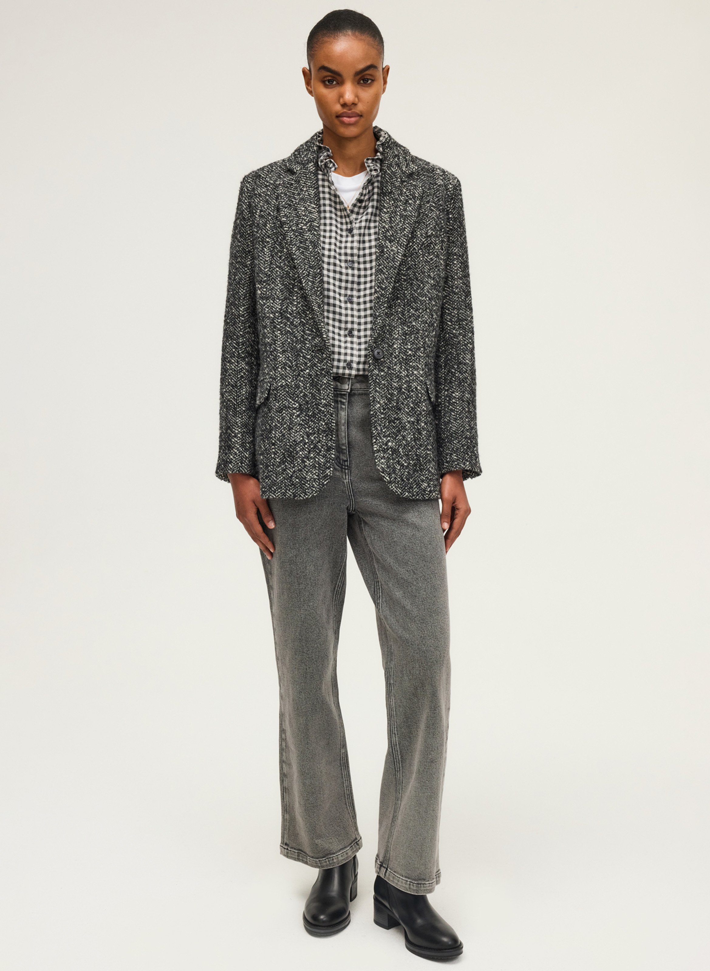 Mixed wool tailored blazer PABLO Black