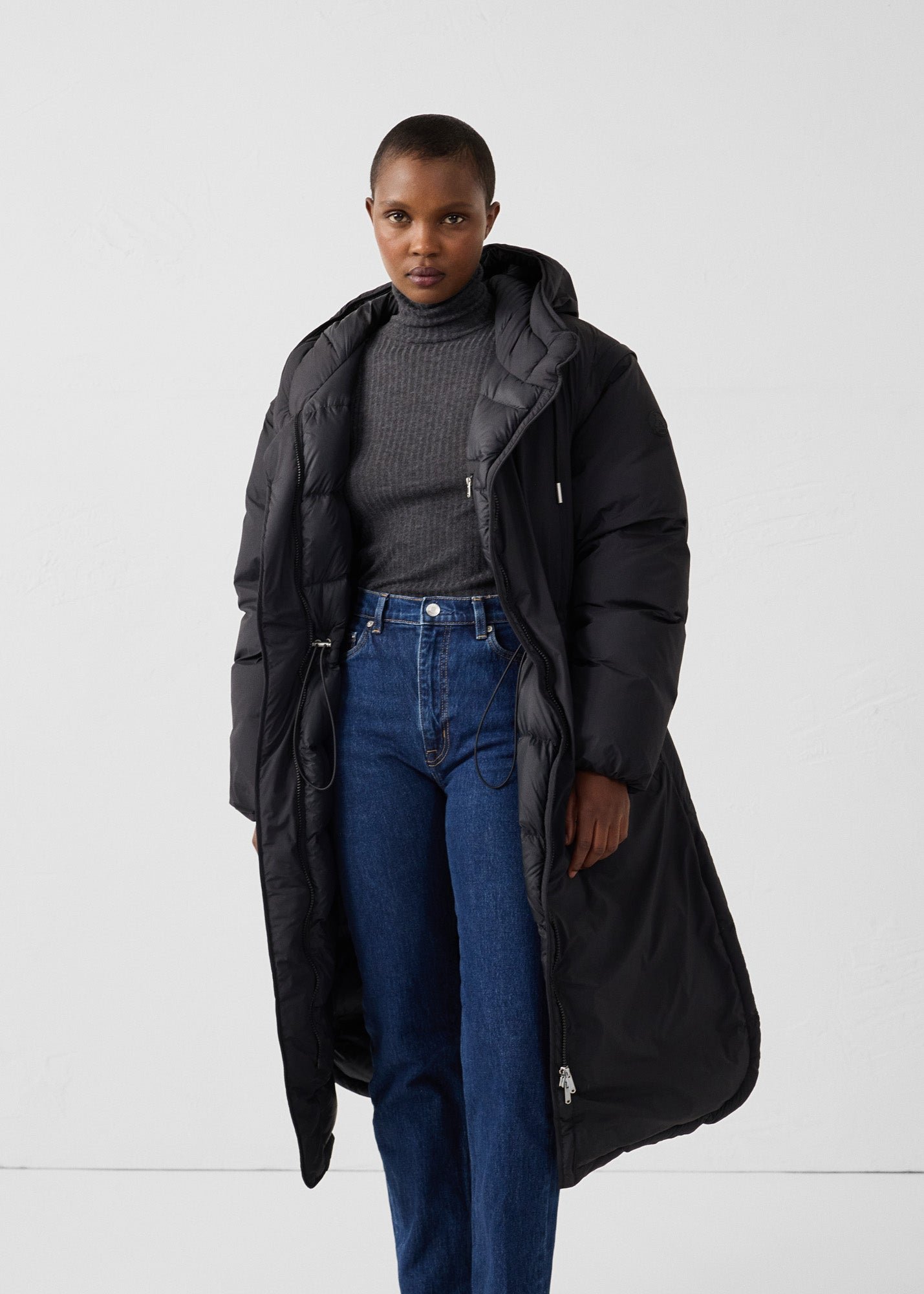 Long stretch padded coat for extreme cold - Brooke JOTT Black