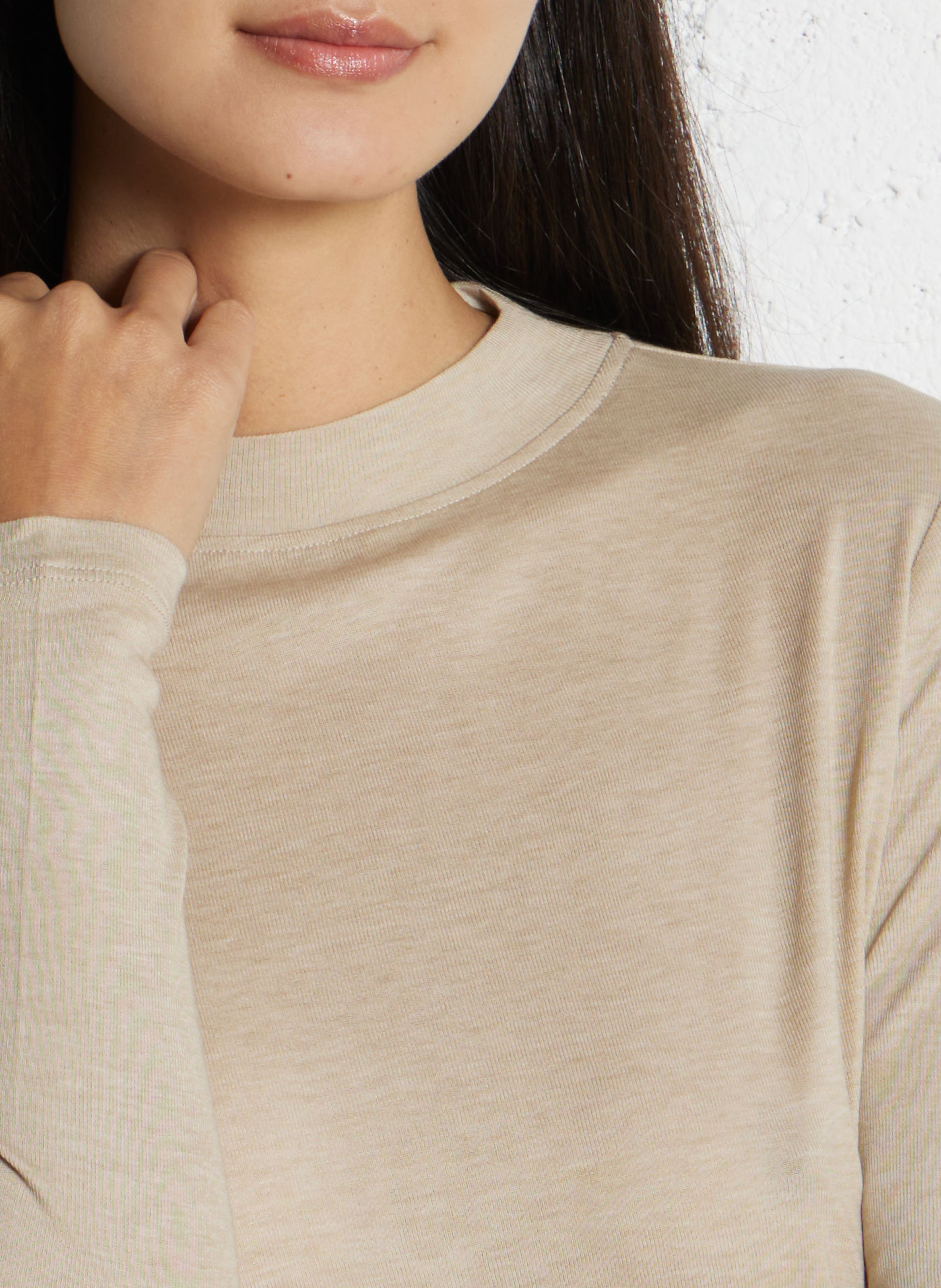 Flowy long-sleeve high-neck t-shirt MAISON 123 White